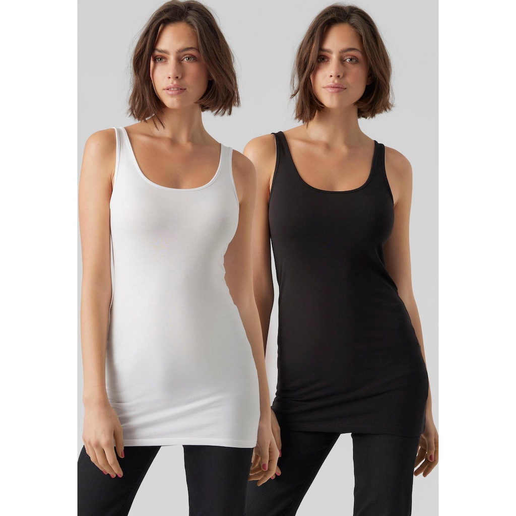 Vero Moda Tanktop »VMMAXI MY SOFT LONG TANK TOP 2-PACK«, (Packung, 2 tlg.)