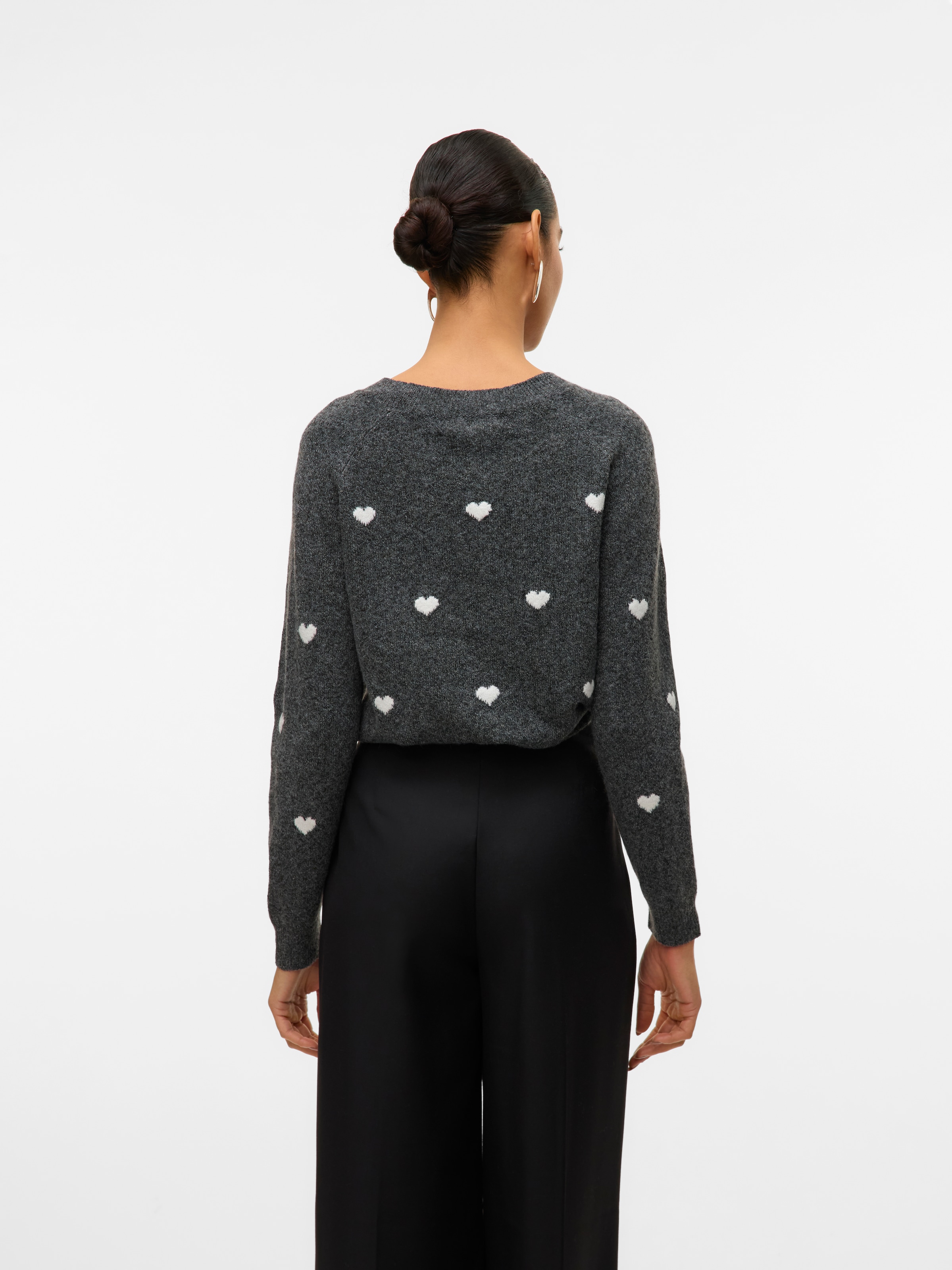 Vero Moda Rundhalspullover »VMDOFFY INTARSIA LS O-NCK PULLOV GA NOOS«, mit Herz-Strickmuster