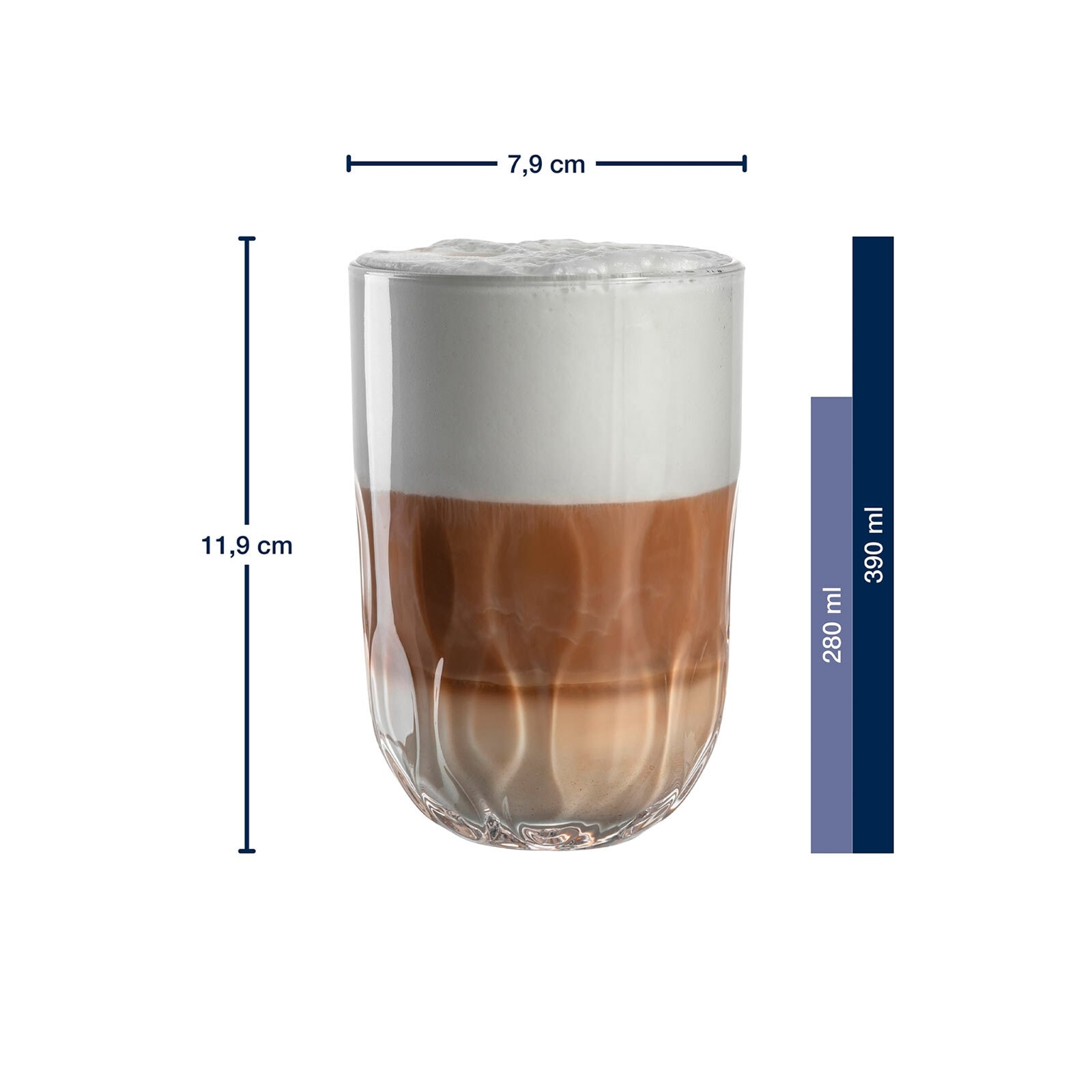 LEONARDO Latte-Macchiato-Glas »Latte Macchiato Gläser-Set (1/2/3) Gocce 60 ml 6er Set transparent«