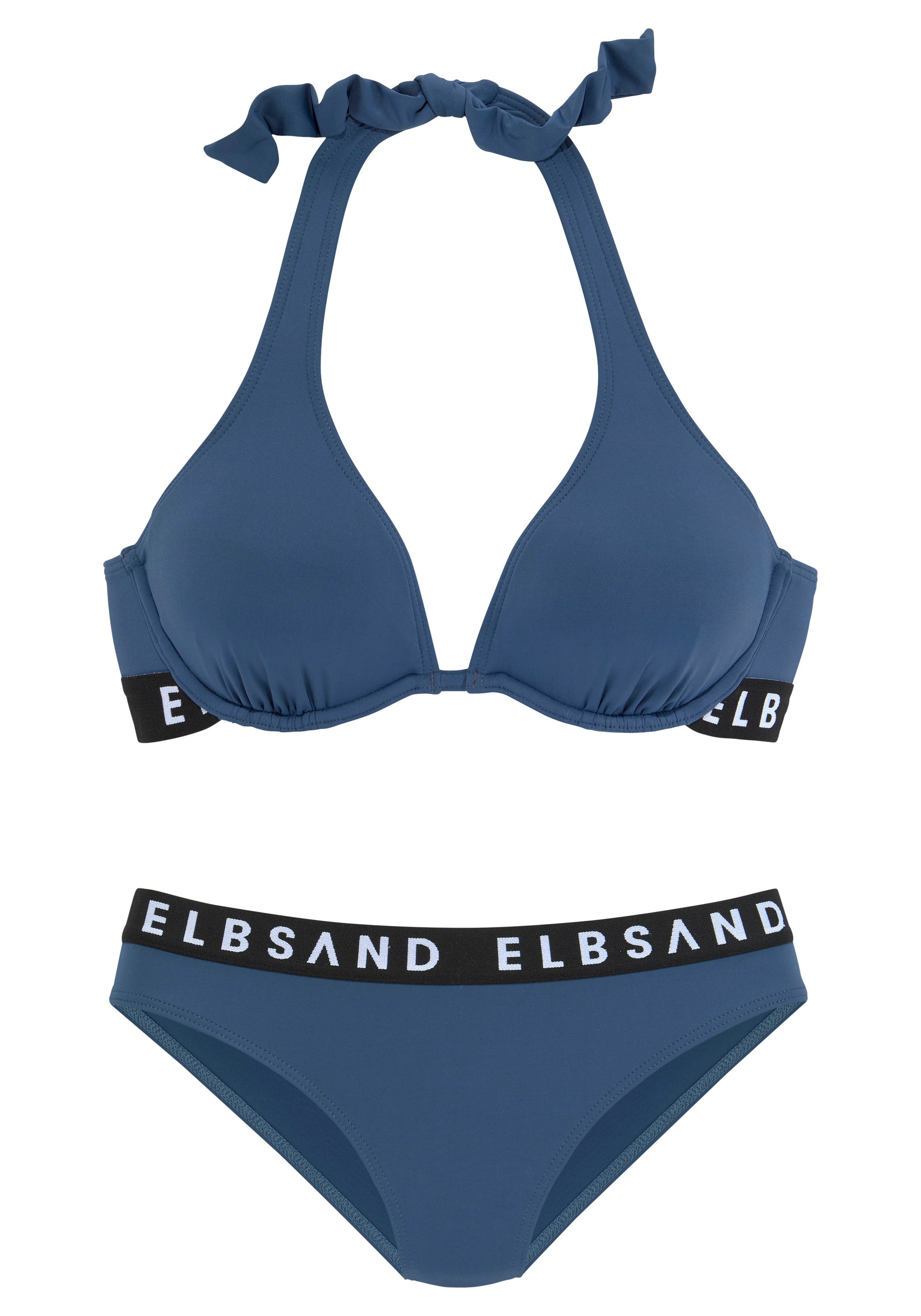 Elbsand Bügel-Bikini, mit Markenschriftzügen in Kontrastfarbe