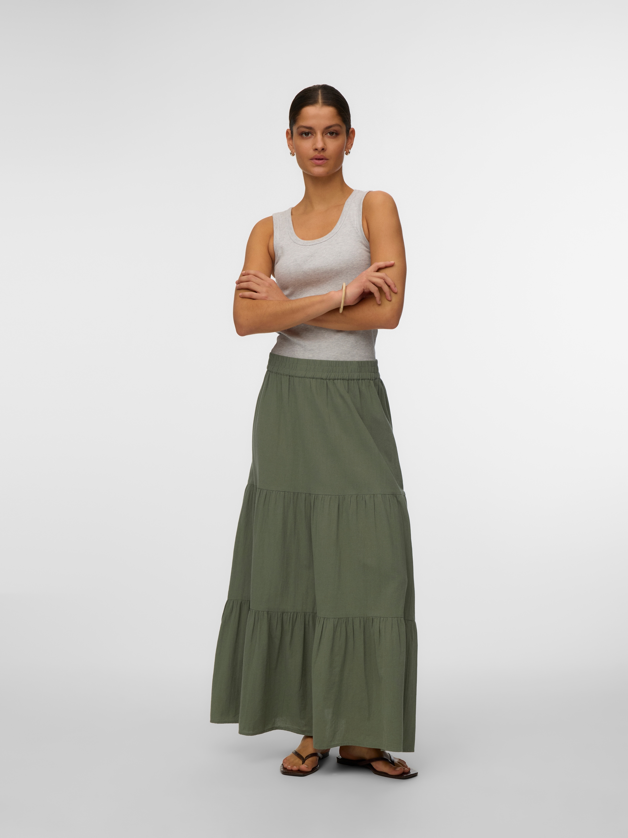 Vero Moda Maxirock »VMDICTHE HW MAXI SKIRT WVN GA« Baumwolle