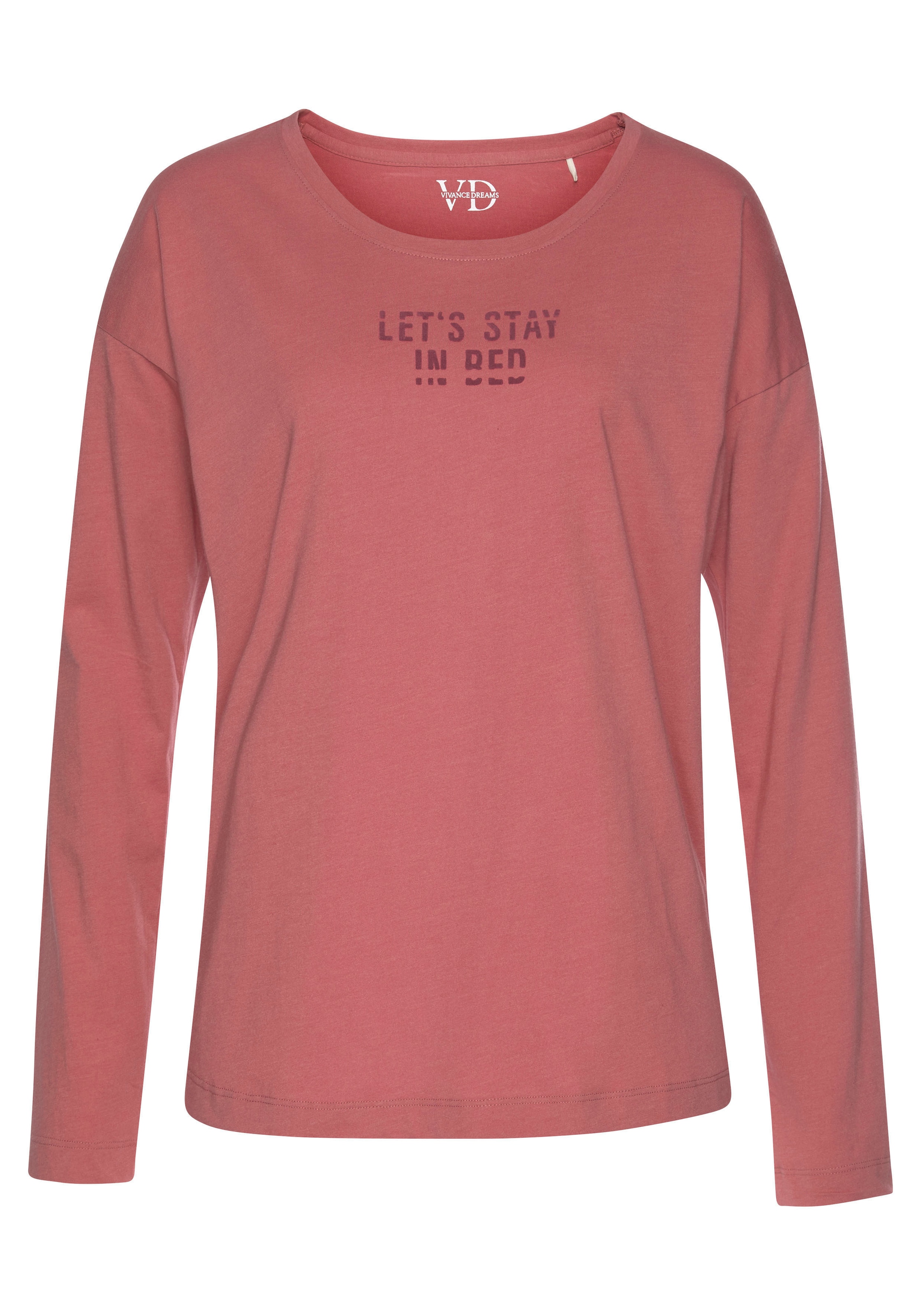 Vivance Dreams Pyjama 2-teilig, 2 tlg. mit Schriftprint und gemusterter Hose