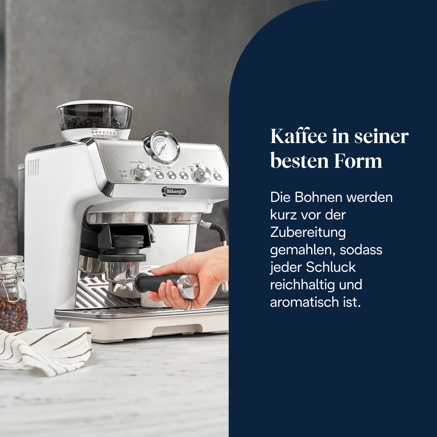 De'Longhi Espressomaschine »La Specialista Arte EC9155 - 4 Rezepte, 8 Mahlgradeinstellungen« 15 Mahlgrade, 3 Temperaturen, Milchschaumdüse