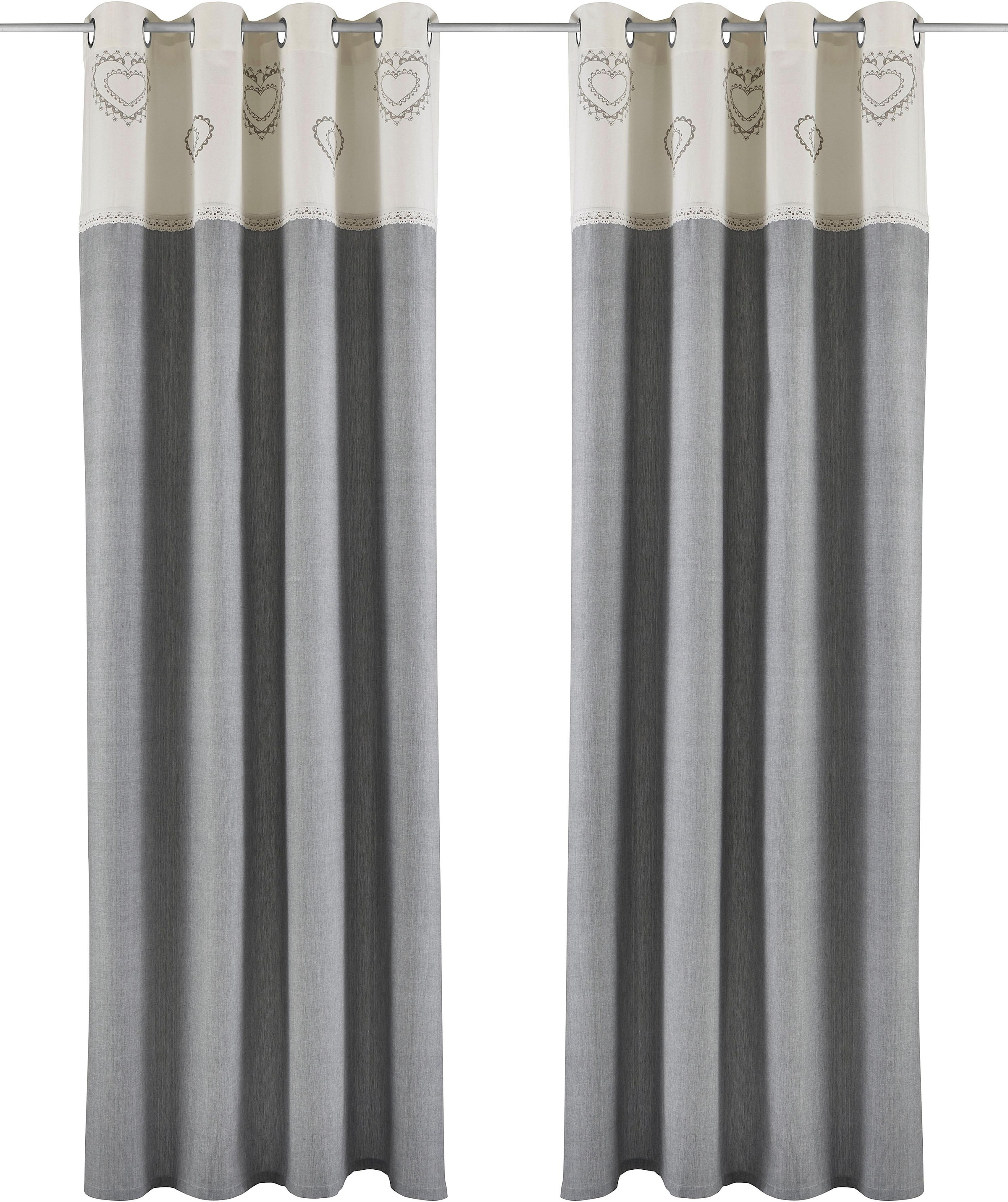 my home Gardine »Louis« Ösen 1 Stk. tlg. halbtransparent, aus Bio-Baumwolle, einseitig bedruckt