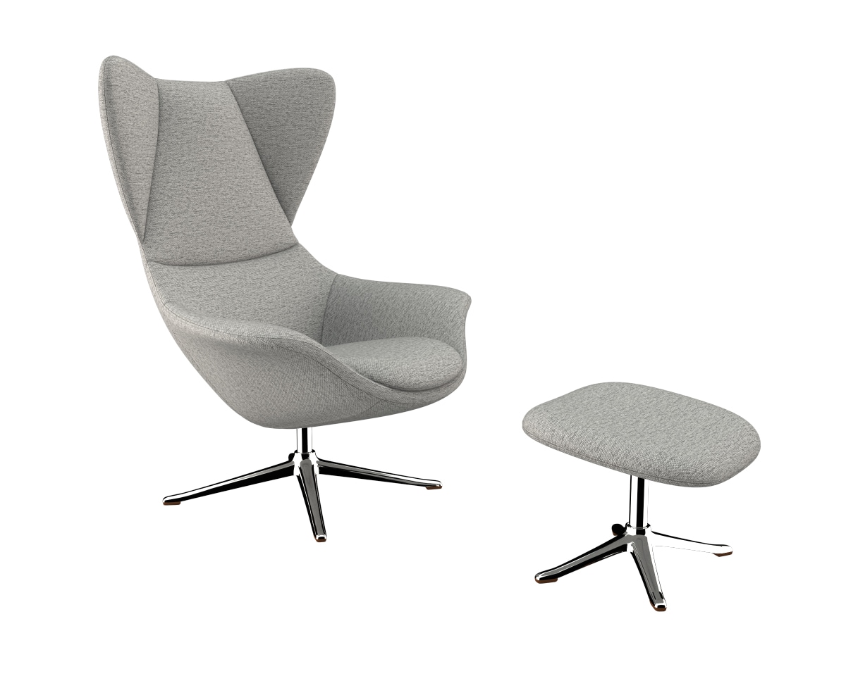 FLEXLUX Polsterhocker »Stilo Fußstütze, für Beinauflage zur besseren Entspannung,«, Fuß Aluminium, Fußhocker für Drehsessel