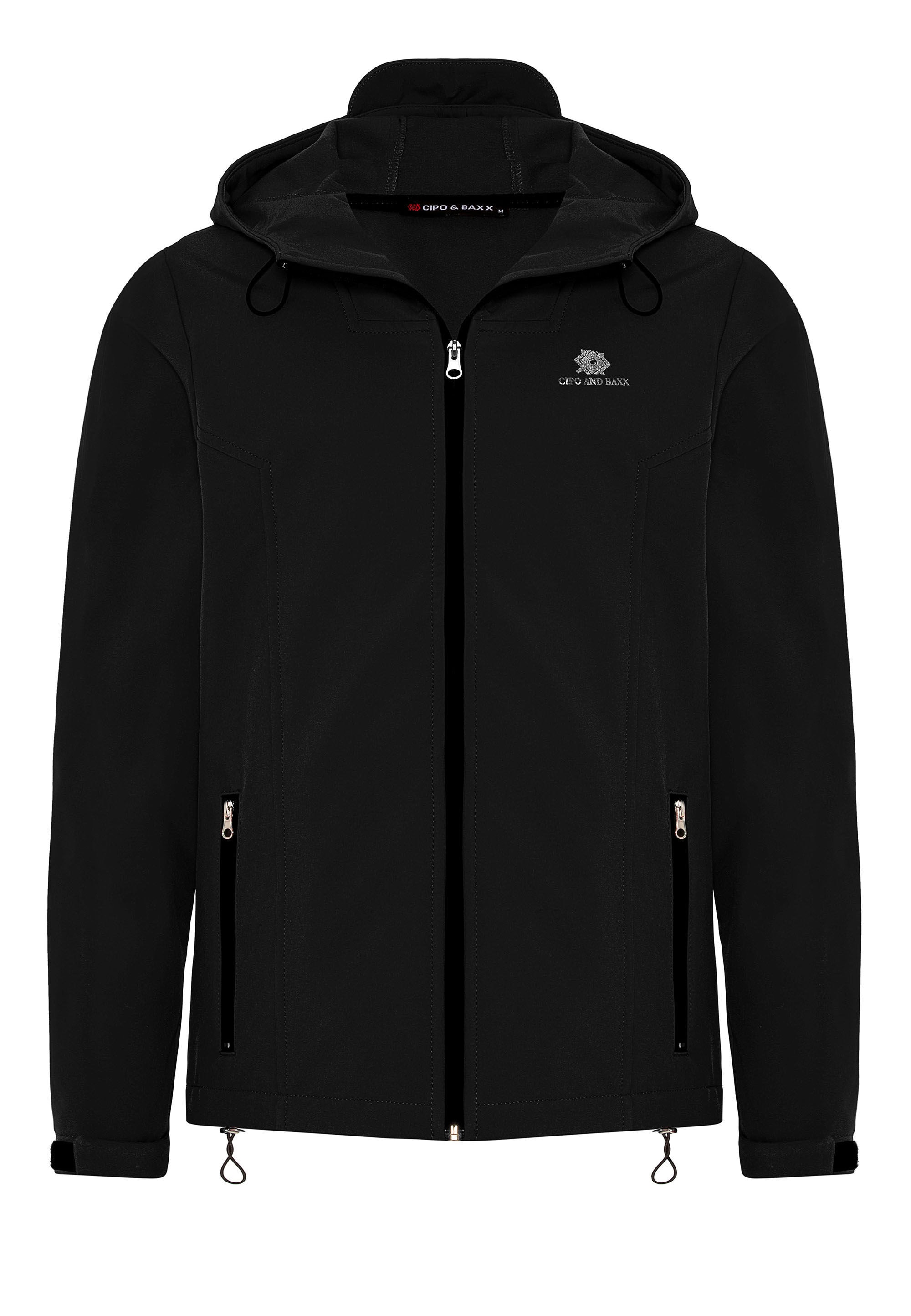 Cipo & Baxx Funktionsjacke »Cipo & Baxx Jacke "CJ289"« mit Kapuze im unifarbenen Look