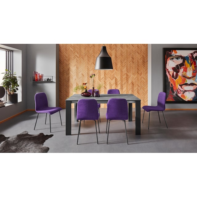 Places of Style Stuhl »Ciao«, (Set), 2 St., Webstoff, in zwei verschiedenen  Bezugsqualitäten, Metallbeine, Sitzhöhe 46 cm bequem kaufen | 4-Fuß-Stühle
