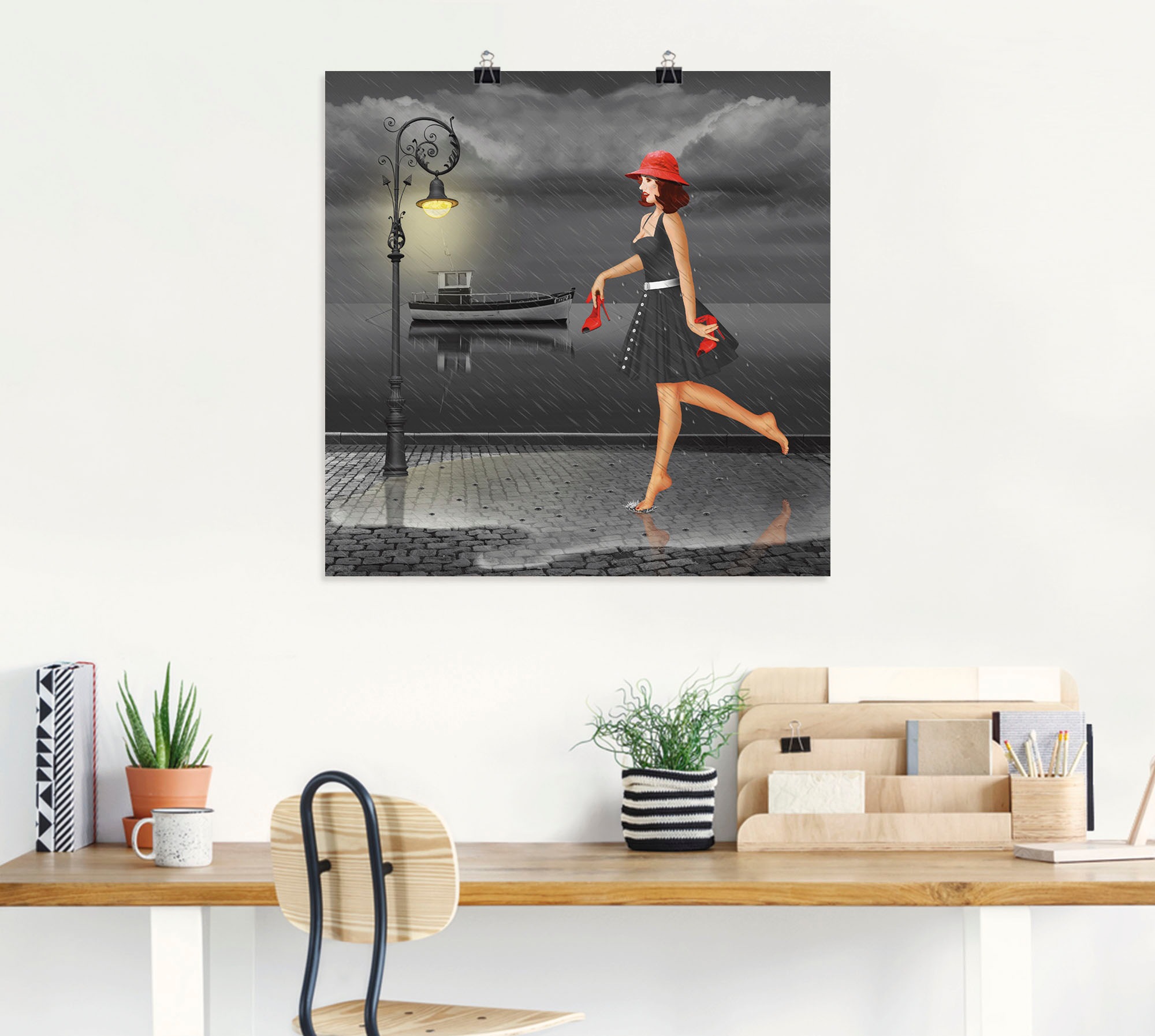 Artland Wandbild »Tanzen im Regen«, Frau, (1 St.), als Leinwandbild, Poster in verschied. Größen