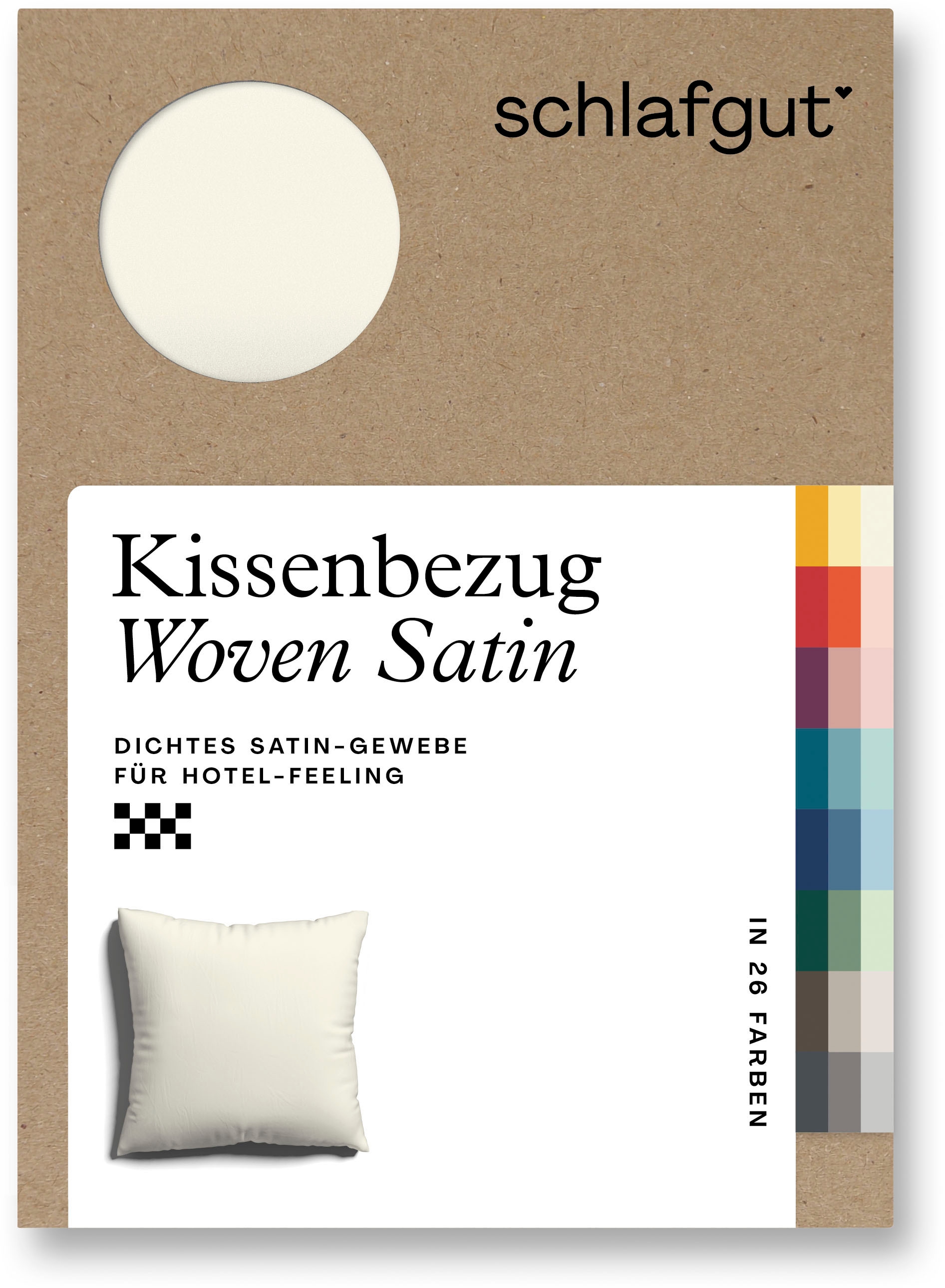 Schlafgut Kissenbezug »Woven Satin aus Mako-Baumwolle, langlebig, pflegeleicht, dicht gewebt«, (1 St.), Kissenhülle mit Reißverschluss, passender Bettbezug erhältlich