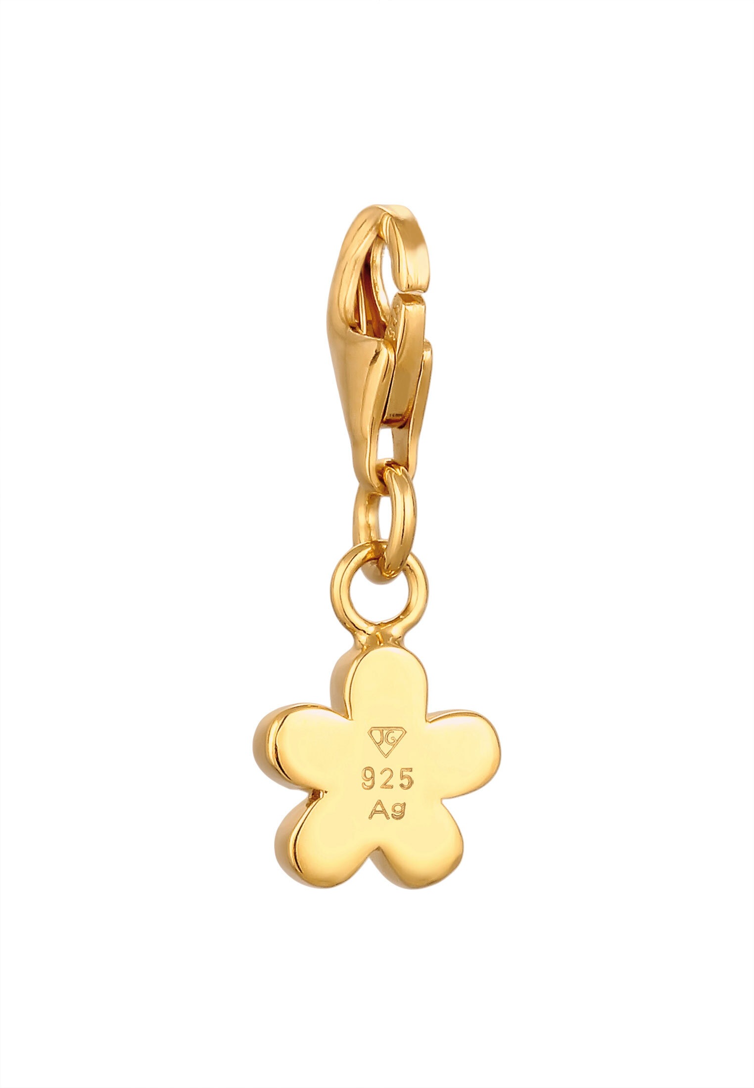 Elli Charm-Einhänger »Charm Charm Blume 925 Sterling Silber vergoldet«