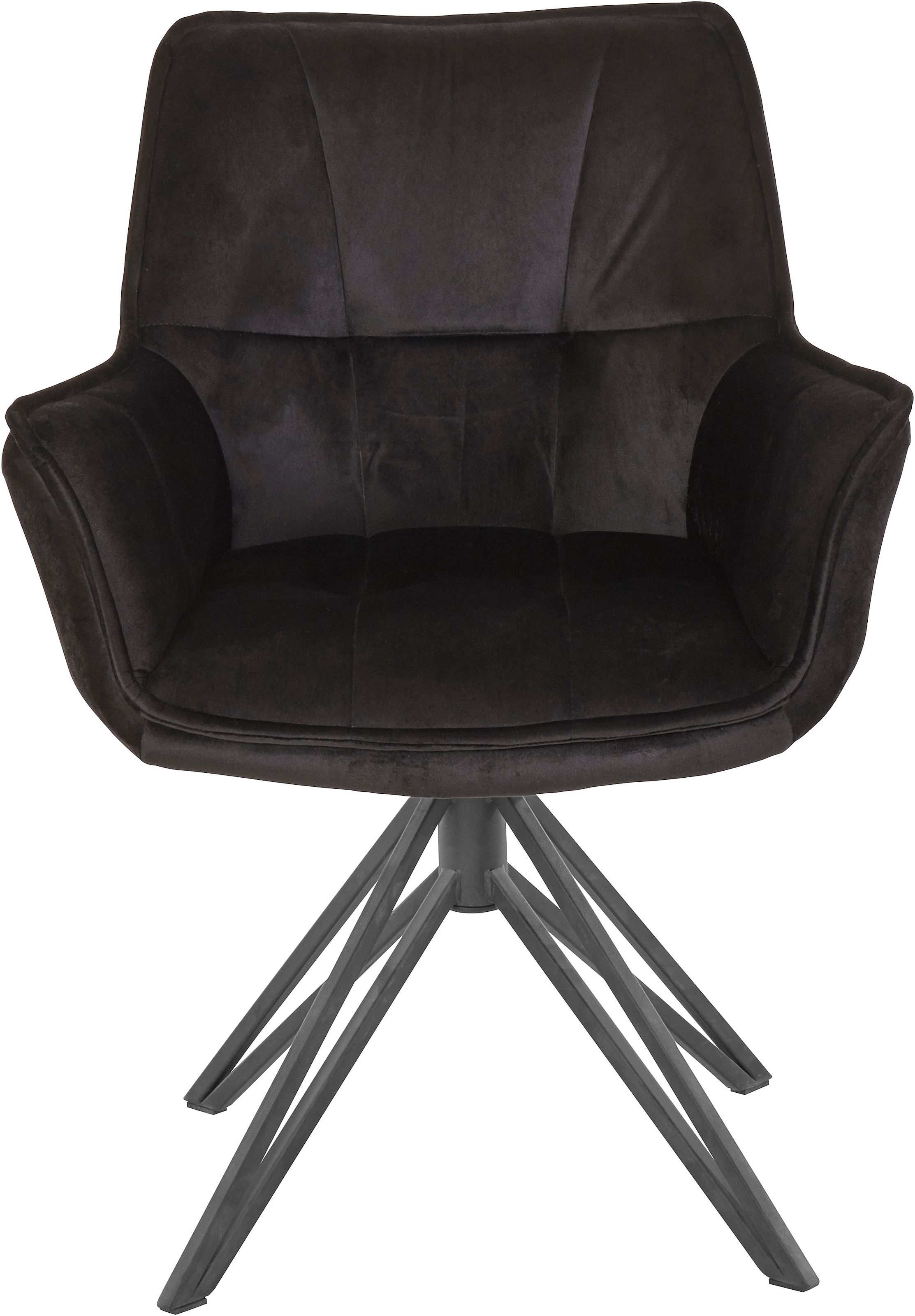 andas Esszimmerstuhl »Kilden«, 2 St., Veloursstoff, mit Sitz in Veloursstoff, schwarzes Gestell aus Metall, Sitzhöhe 48 cm