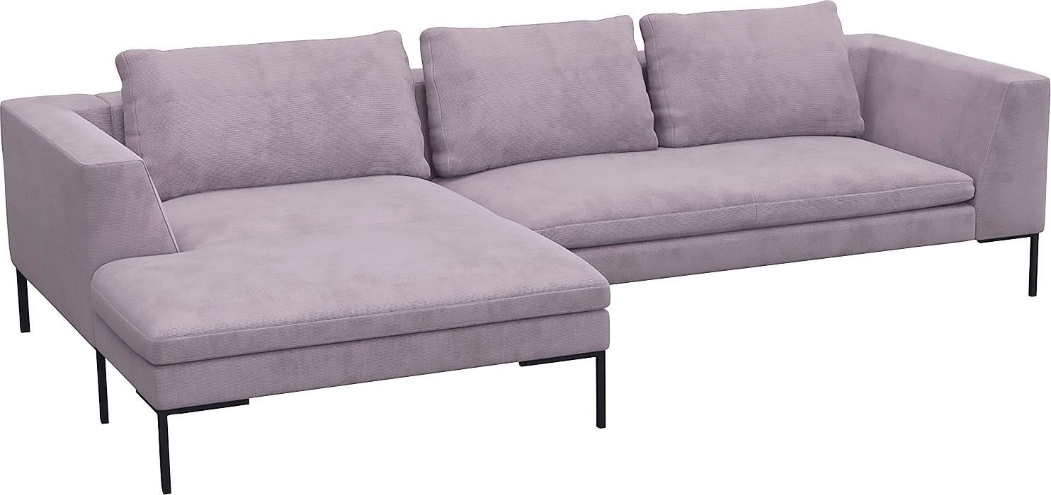 FLEXLUX Ecksofa »Loano, toller Sitzkomfort, L-Form«, modernes Sofa, frei im Raum stellbar, lose Kissen, Kaltschaum im Sitz