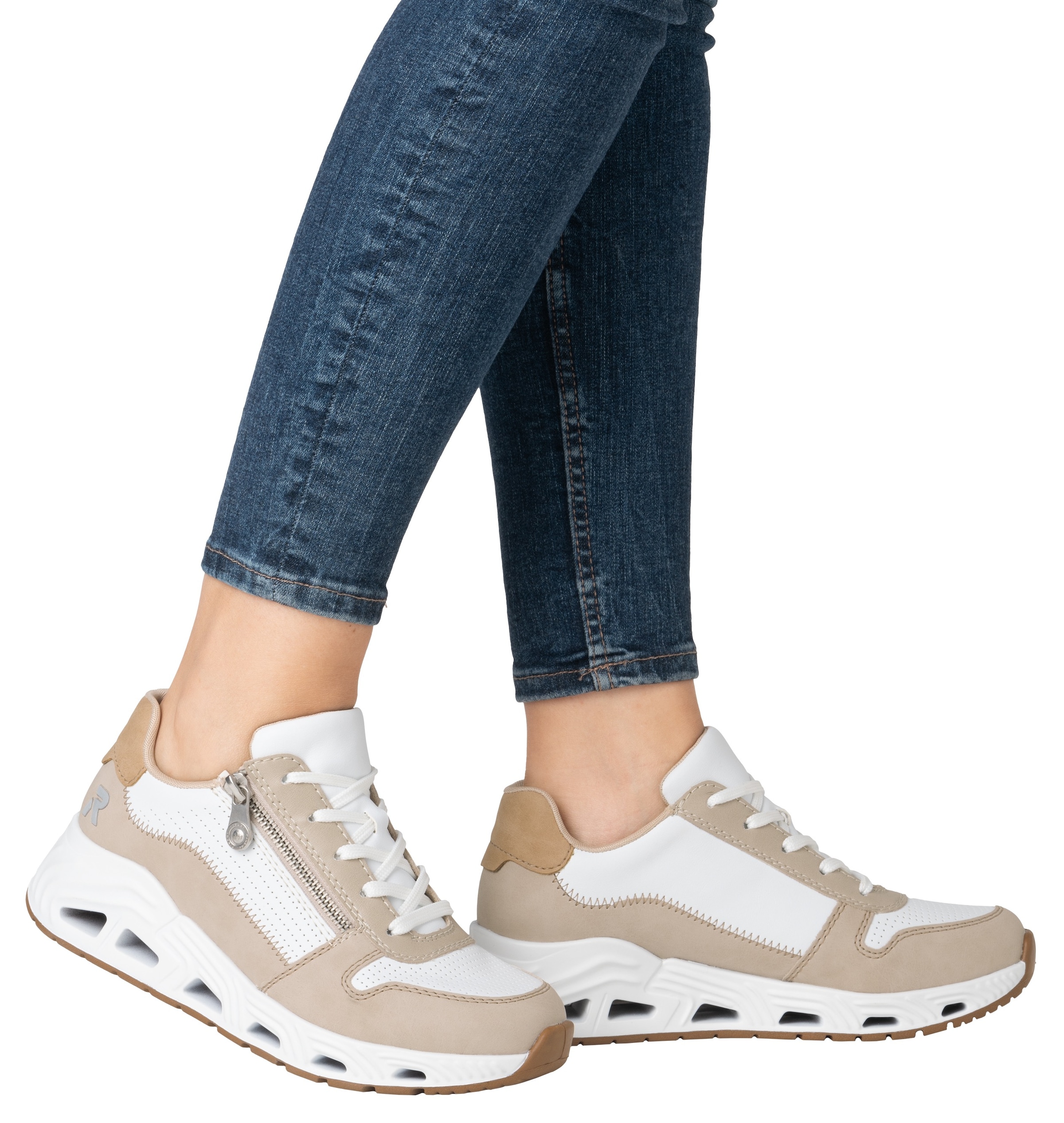 RIEKER Sport Keilsneaker  Schnürschuh, Halbschuh, Freizeitsneaker mit Reißverschluss