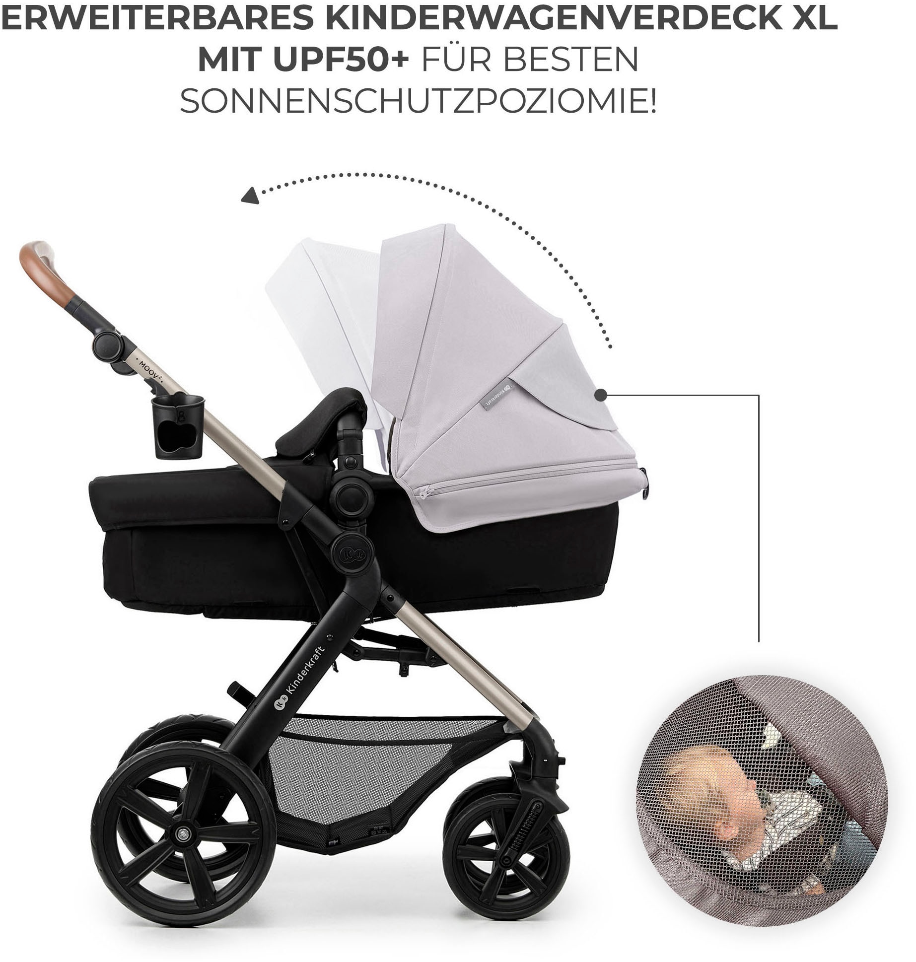 Kinderkraft Kombi-Kinderwagen »MOOV 2 3IN1« 27 kg mit EVA-Rädern