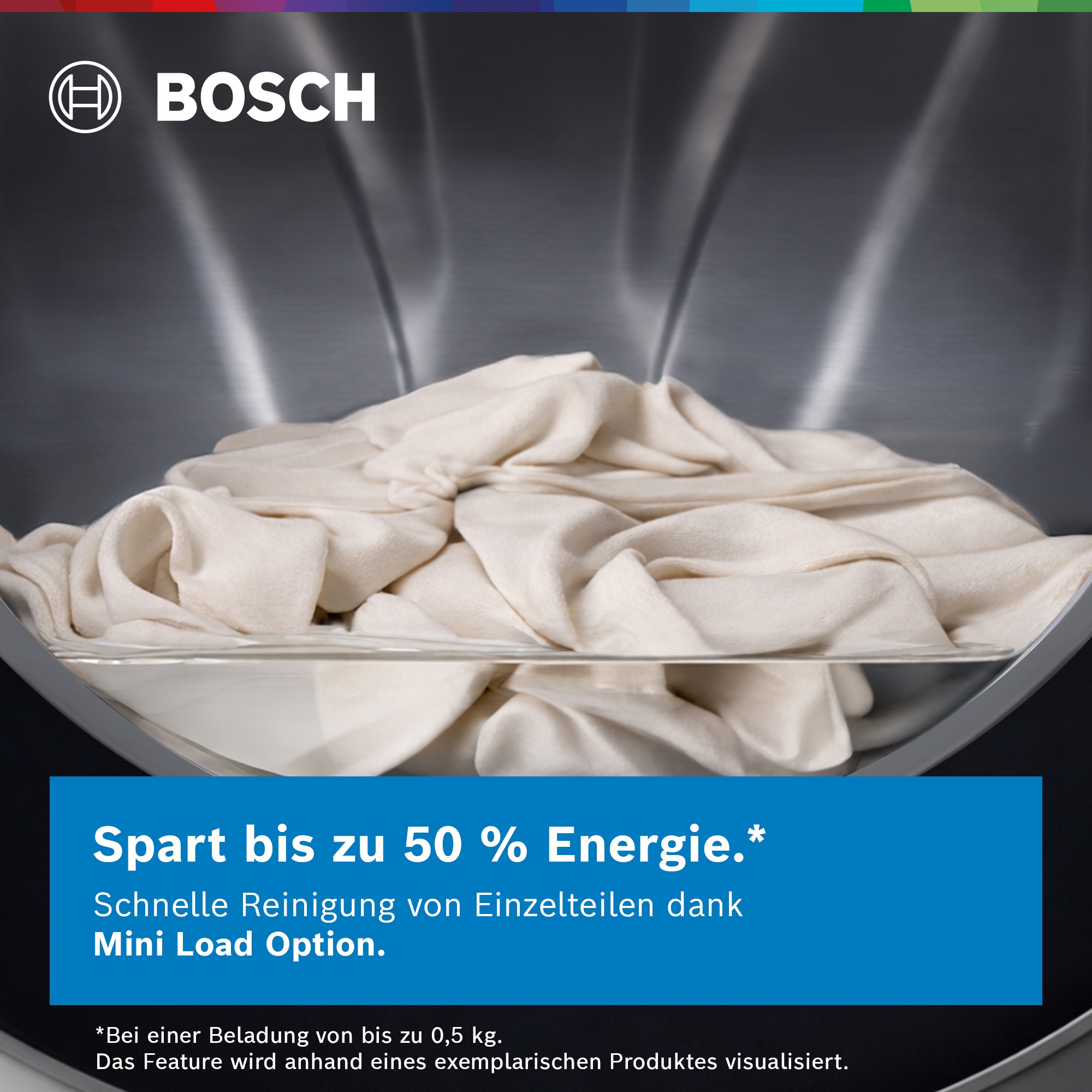 BOSCH Waschmaschine Serie 6 »WGH244M40« 9 kg 1300 U/min Energieverbrauch A-20%, Mini Load Option max. deine Energieeinsparung