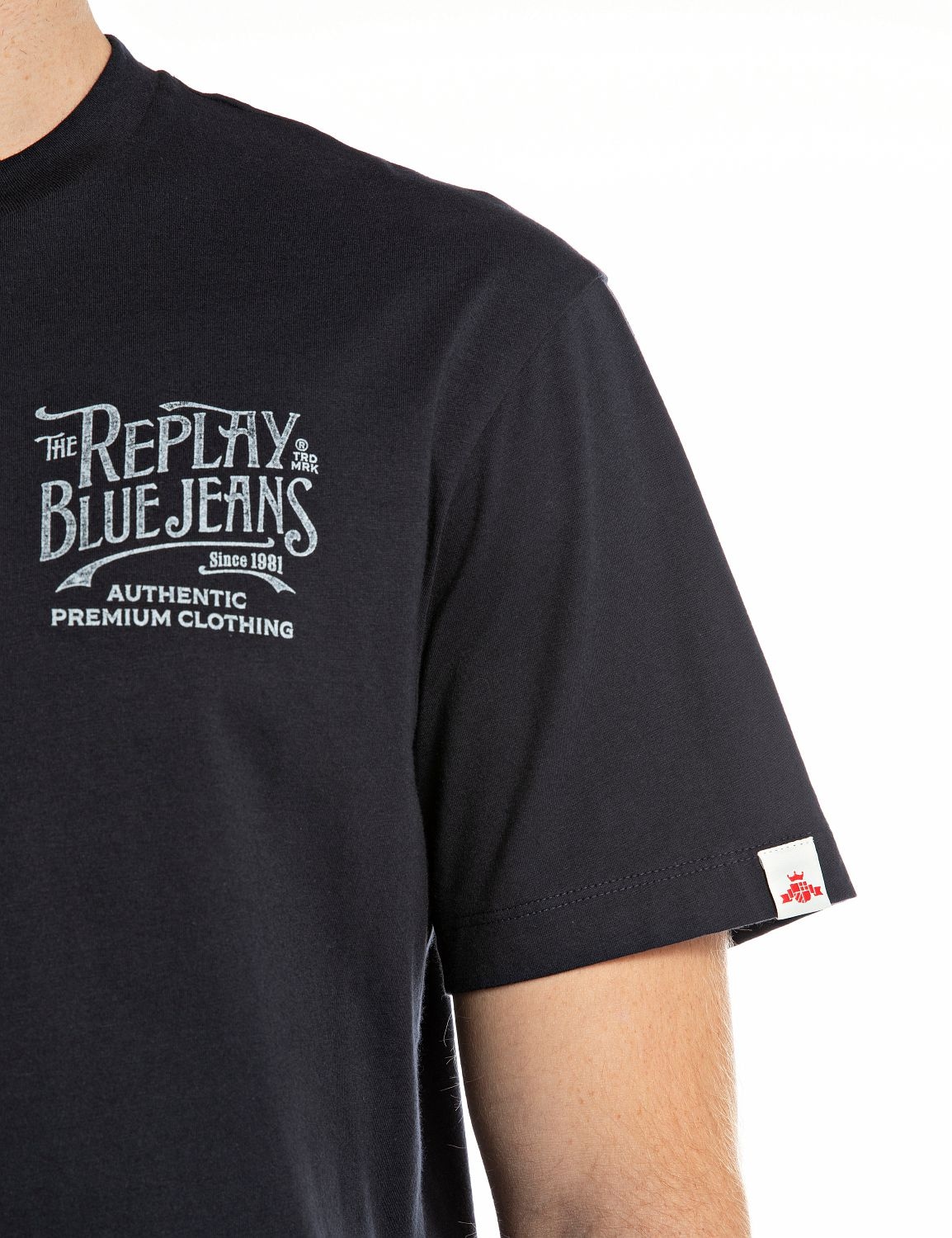 Replay T-Shirt, mit Marken-Print auf der Brust