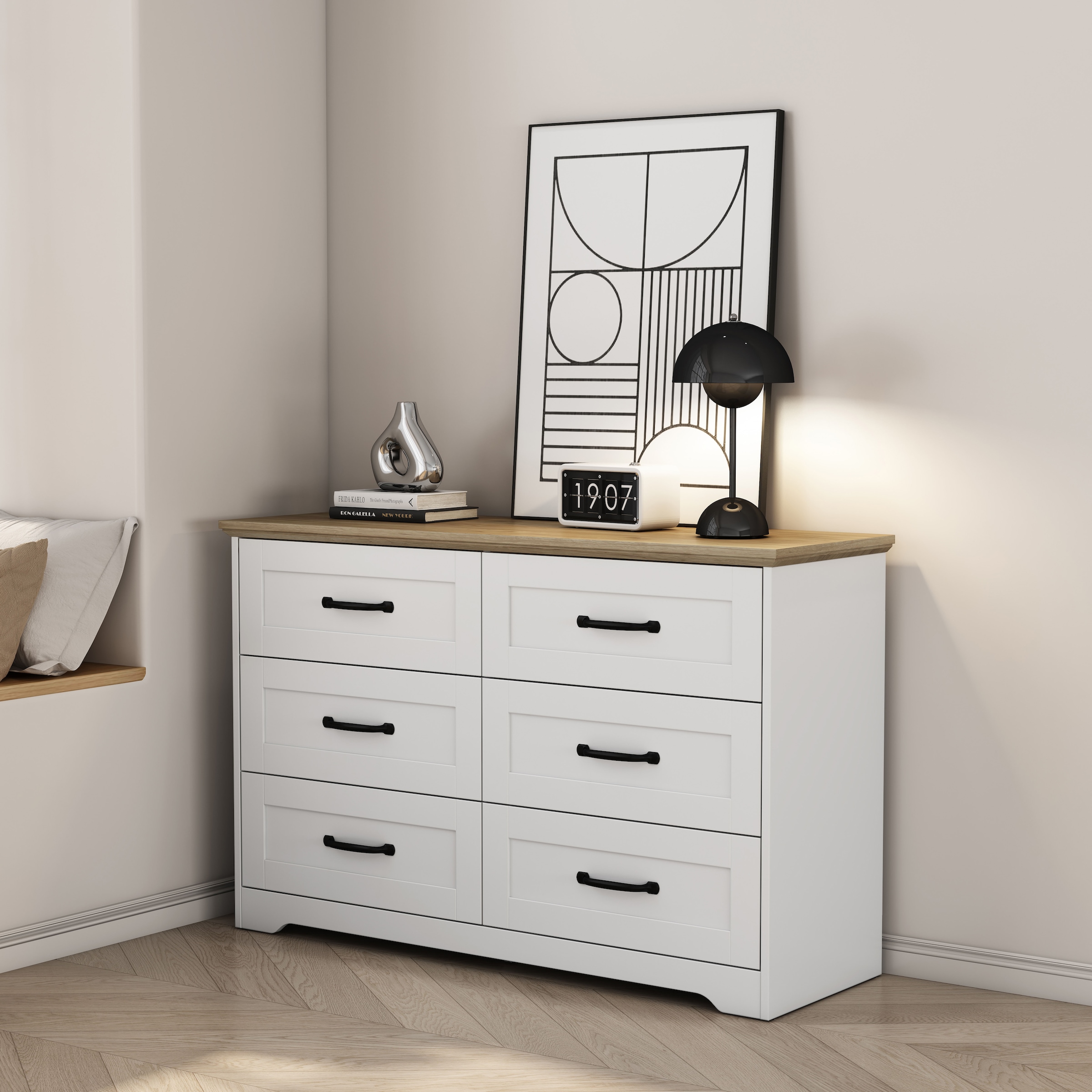 OTTO home Schubkastenkommode »Emmilia Sideboard Schubladenschrank Wäscheschrank im Landhaus Design« Scandi Design mit 6 Schubladen für viel Stauraum im Schlafzimmer,  Schrankkommode in hochwertiger Qualität
