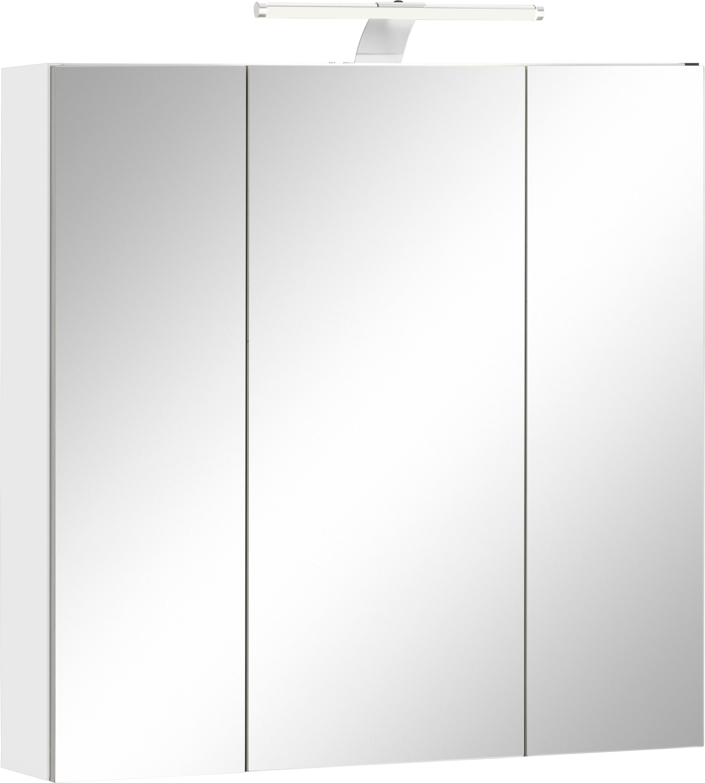 Schildmeyer Spiegelschrank »Lagona«, Breite 70 online LED-Beleuchtung, Garantie Jahren cm, mit XXL kaufen 3-türig, 3 | Schalter-/Steckdosenbox