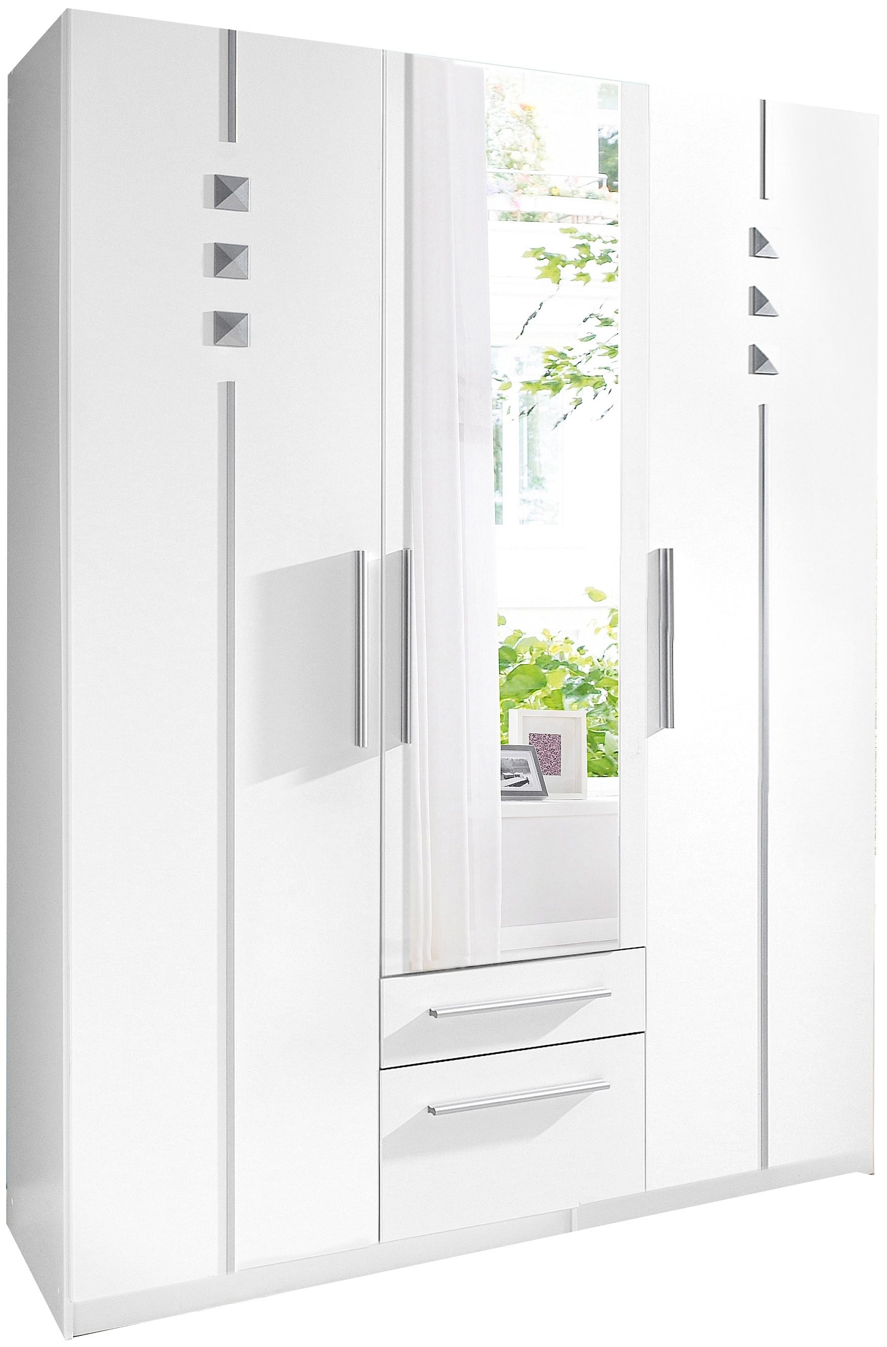 priess Kleiderschrank, 1-bis 5-türig, mit silberfarbigen Applikationen