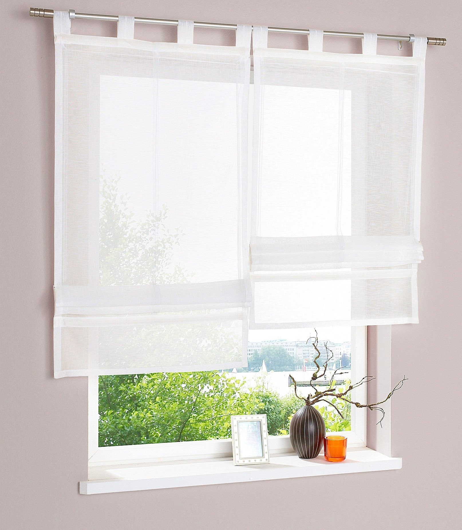 OTTO home Raffrollo "Regina" mit Schlaufen Transparent, Voile, Polyester, einfarbig, uni