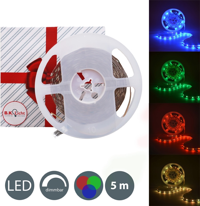 B.K.Licht LED-Streifen »Lucilla« LED Band, RGB, Fernbedienung, selbstklebend, Farbwechsel, kürzbar