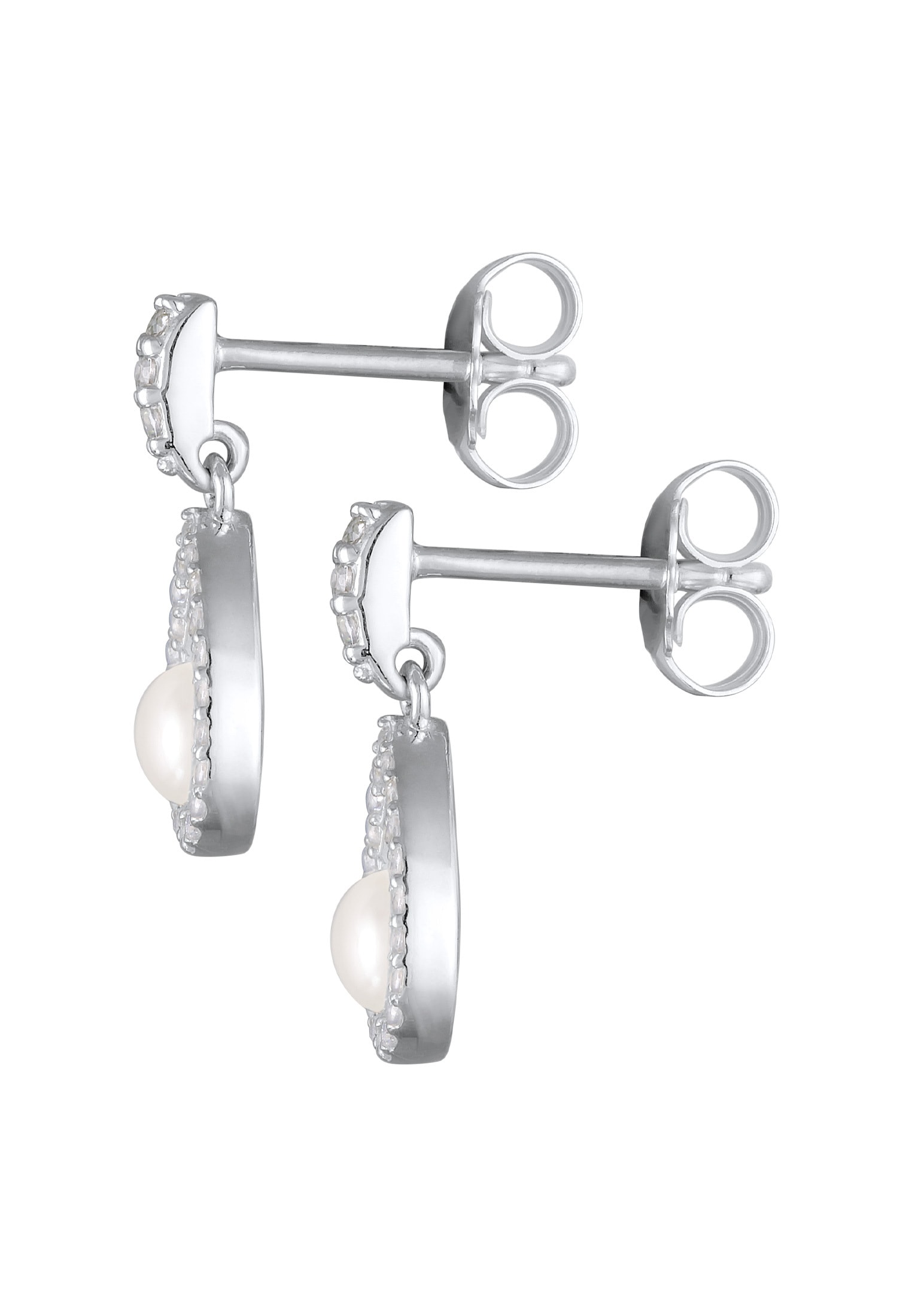 Nenalina Paar Ohrstecker »Ohrringe Süßwasserperle Zirkonia 925 Silber«