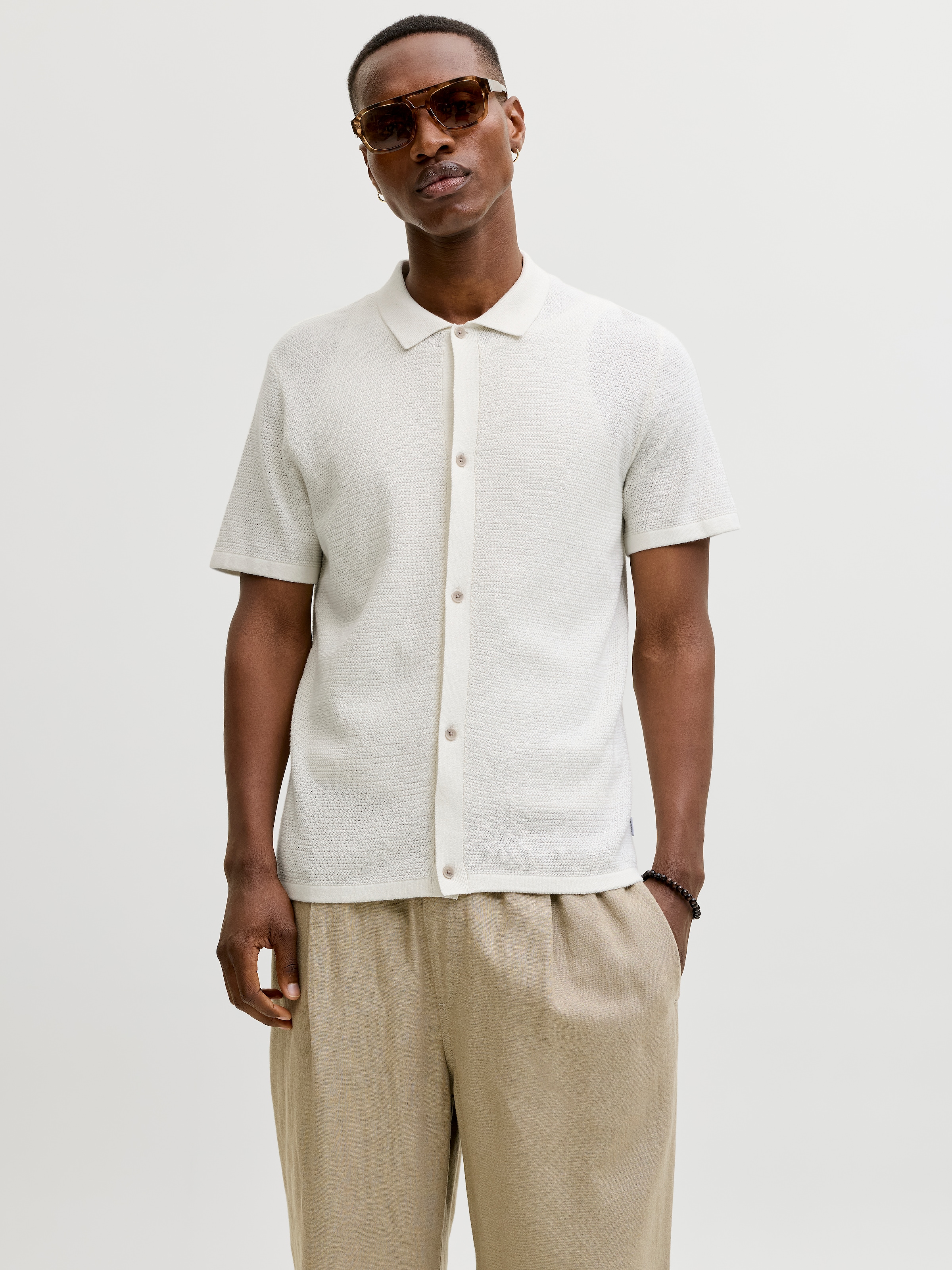 Jack & Jones Strickpullover »JJEGEORGE KNIT SHIRT SS SN« mit Polokragen