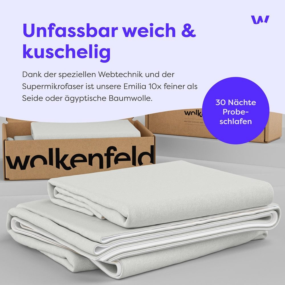 Wolkenfeld Bettwäsche »Wolkenfeld Bettwäsche Allergiker Bettwäsche, unfassbar weich«, 135x200 cm, 155x220 & Übergrößen I inkl. Kissenbezüge 80x80 I 2-farbig