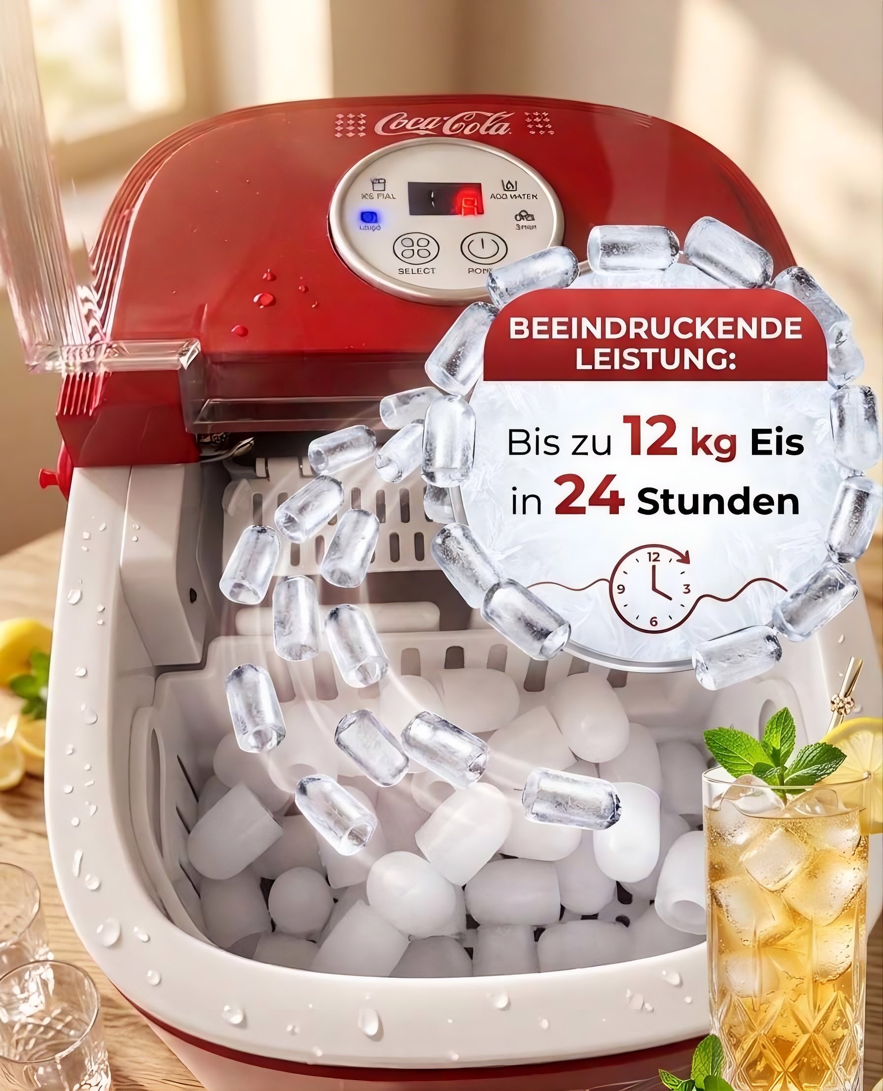 SALCO Elektrischer Eiswürfelbereiter »IM-1215« COCA-COLA ® ICE CUBE MAKER