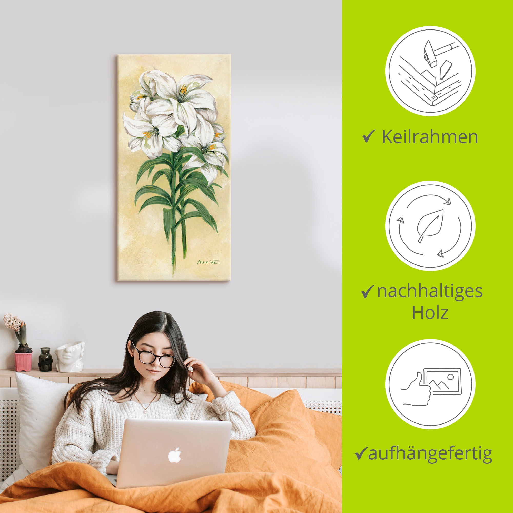 Artland Wandbild »Lilien« 1 Stk. tlg. als Leinwandbild, Wandaufkleber in verschied. Größen