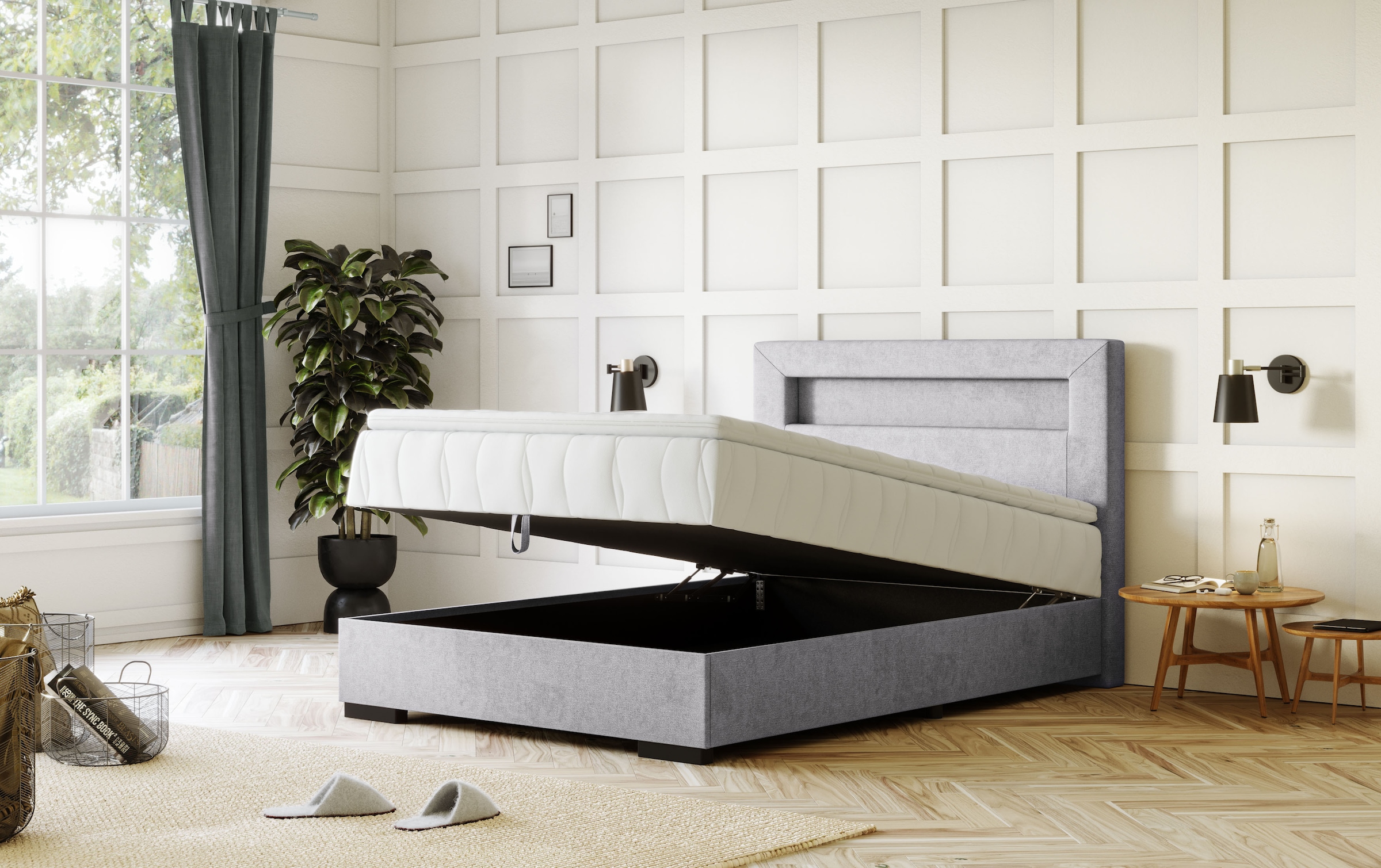 COTTA Boxbett »Kelly« ausgestattet mit LED-Licht, inkl. Bettkasten