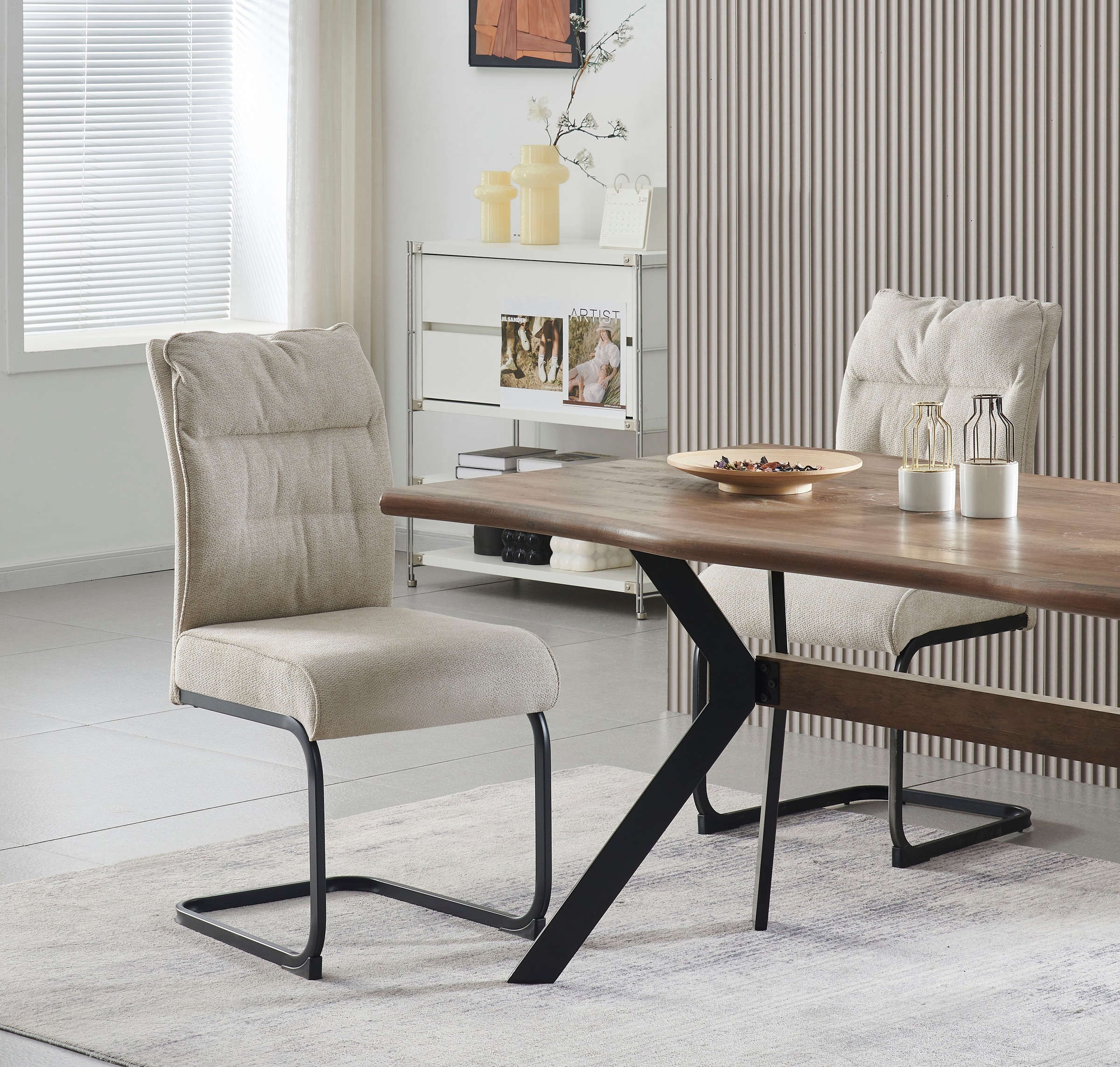 Home affaire Esszimmerstuhl »BARRIE, 2er Set, mit Metallgestell in matt schwarz« (Set) 2 Stk.in verschiedenen Farben, Belsatbarkeit pro Stuhl 120 kg