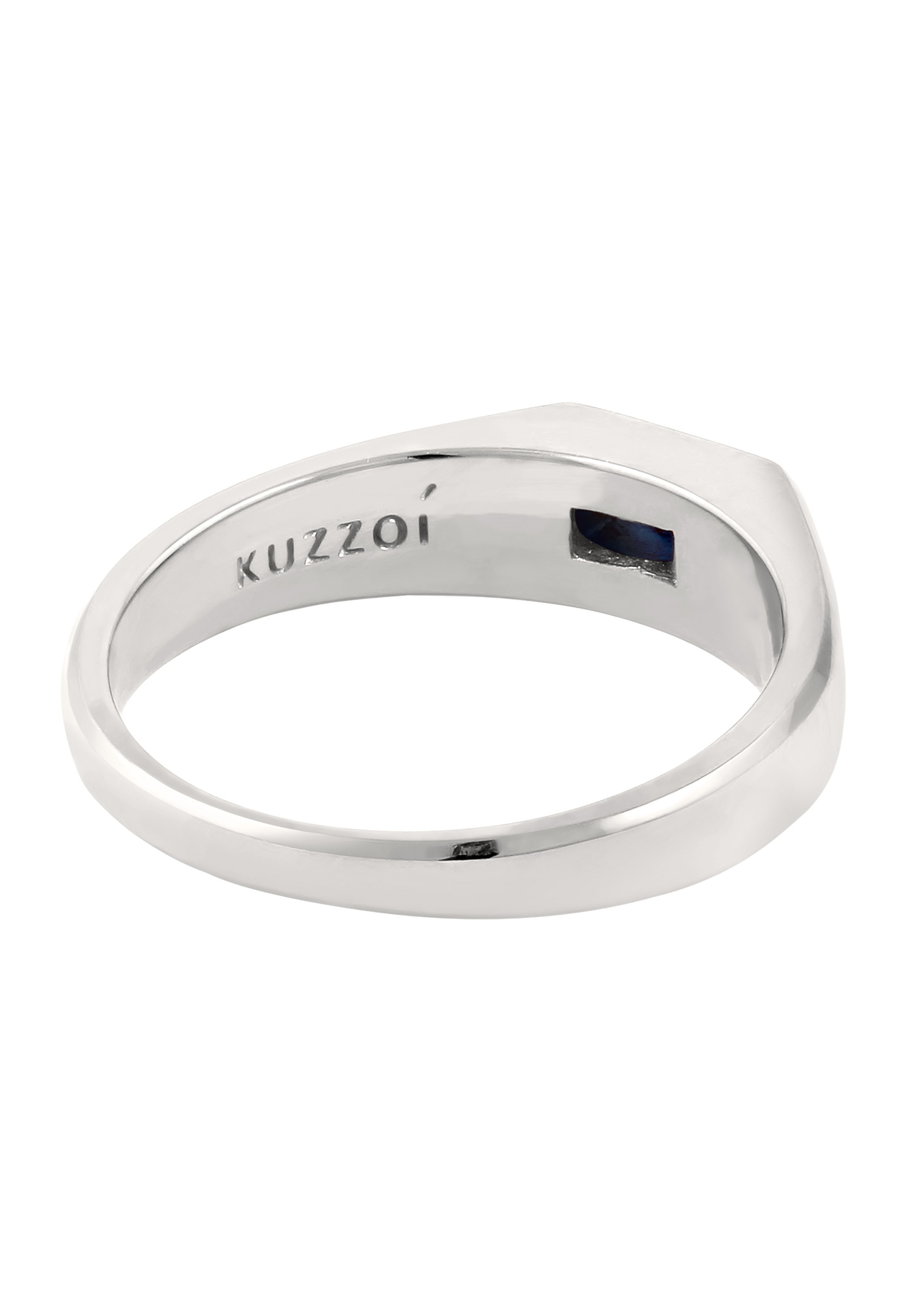 Kuzzoi Siegelring »Ring Siegelring Rechteck Synthetischer Saphir Blau 925 Sterling Silber«