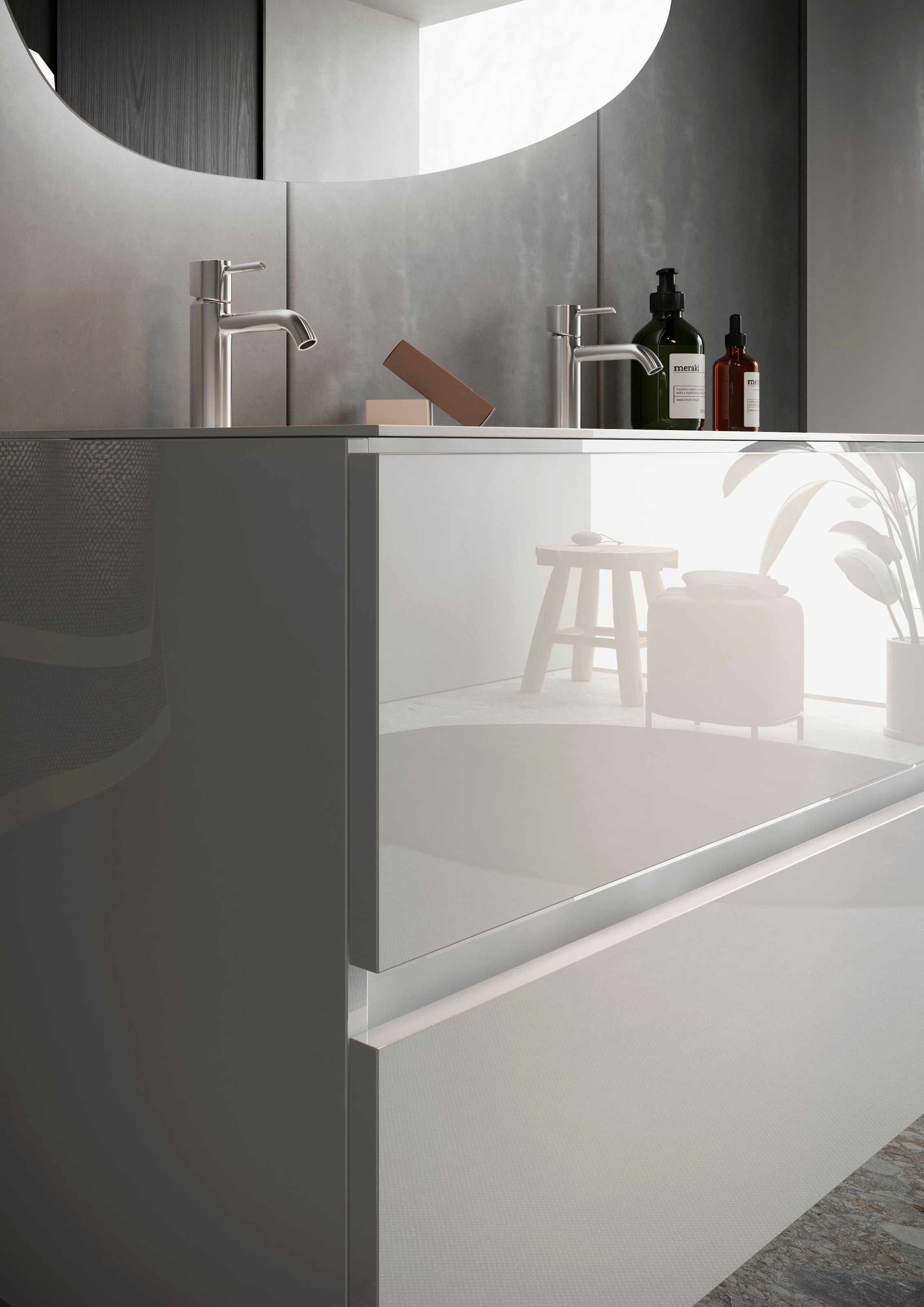 welltime Doppelwaschtisch »Start«, Breite 120 cm, 2 bzw. 3 Schubkästen, Soft-Close, Keramik-Einsatzbecken