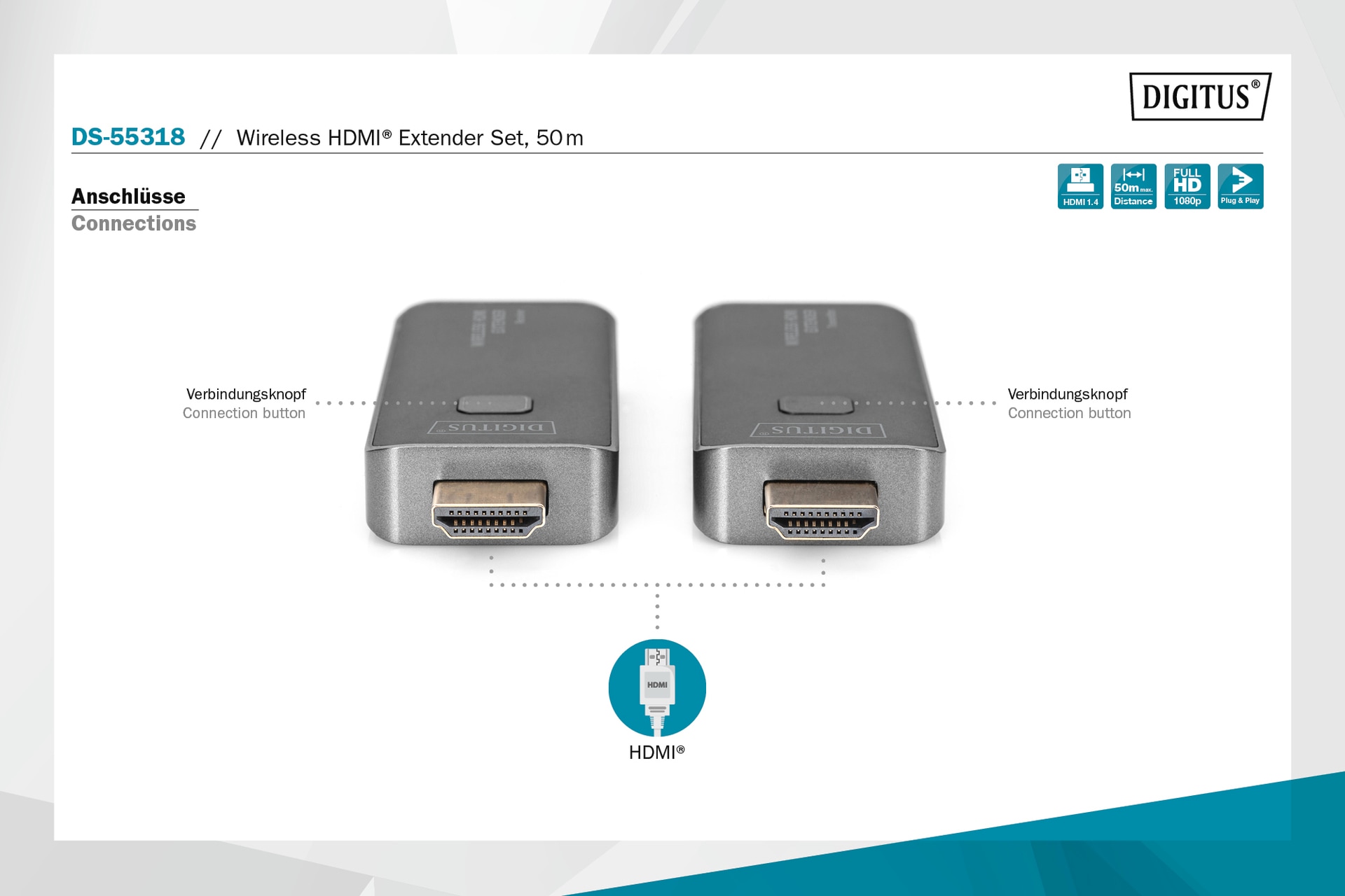 Digitus Video-Adapter »Wireless HDMI Extender Set, 50 m«