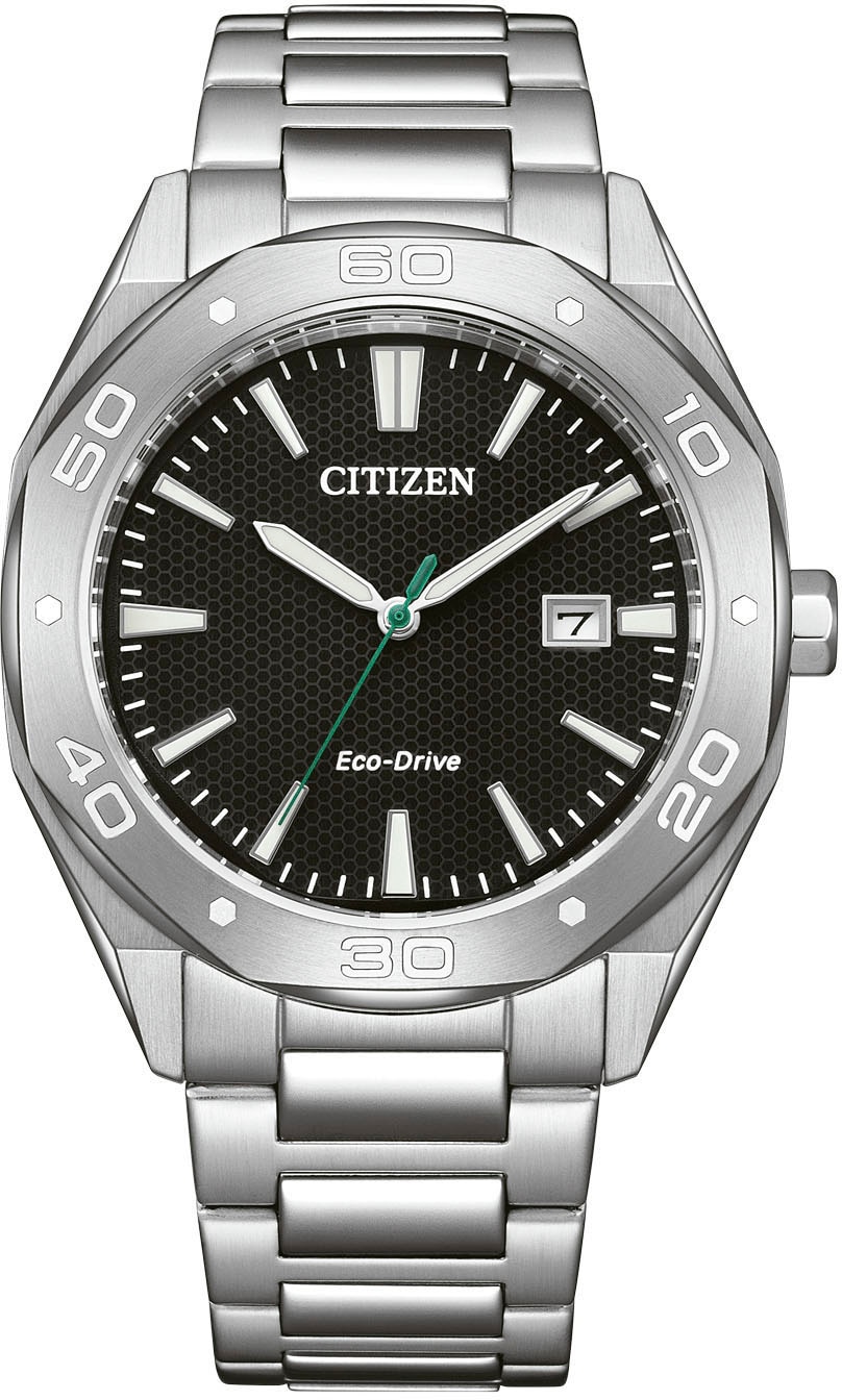 Citizen Solaruhr Armbanduhr, Herrenuhr, Edelstahlarmband, analog, Datum, Eco-Drive
