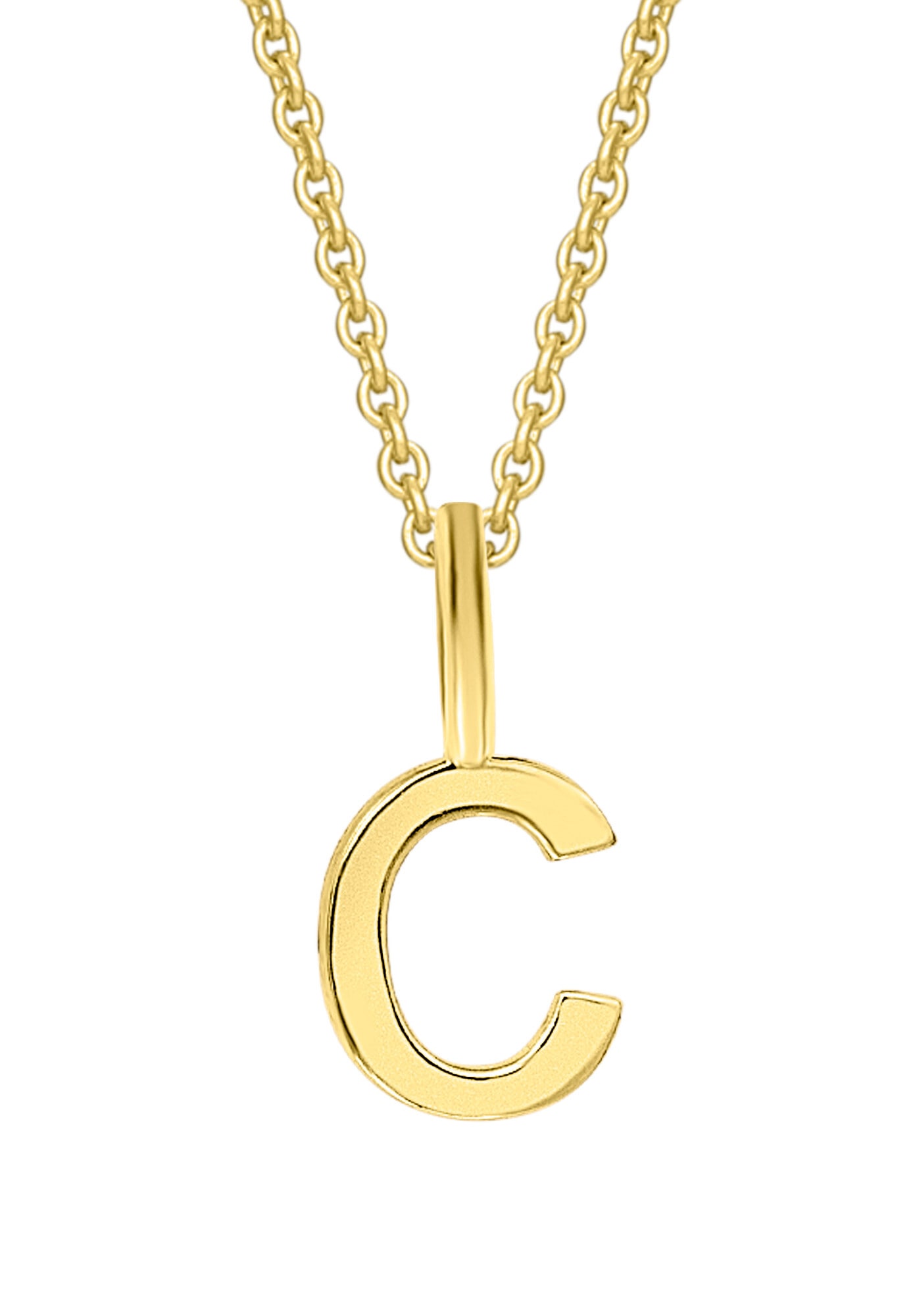 ONE ELEMENT Kette und Anhänger Set »Schmuckset - Set mit Halskette Buchstabe C Buchstaben Anhänger aus 333 Gelbgold«