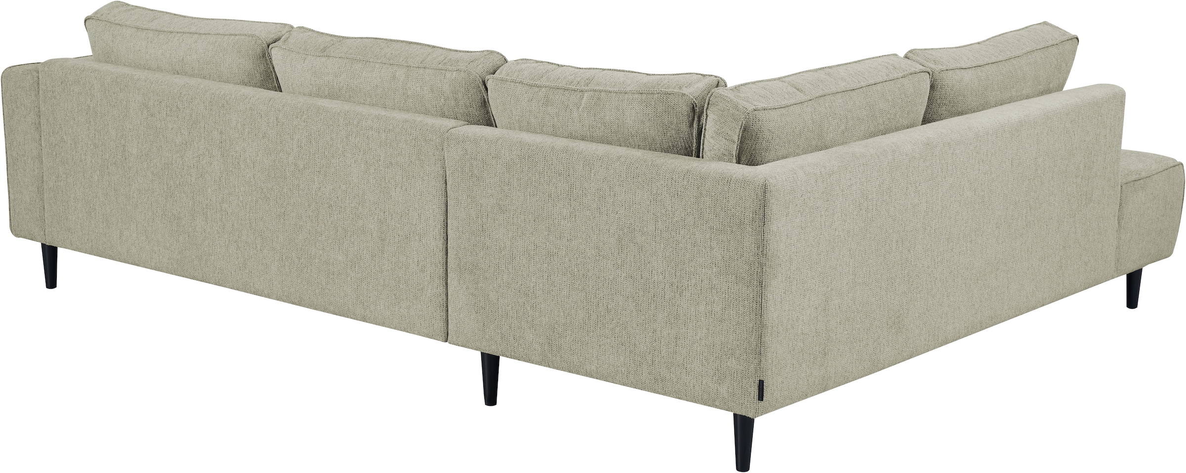 OTTO home Ecksofa »Fumone, Lederoptik oder Soft-Touch Chenille« Breite 260, mit schwarzen Massivholzfüßen