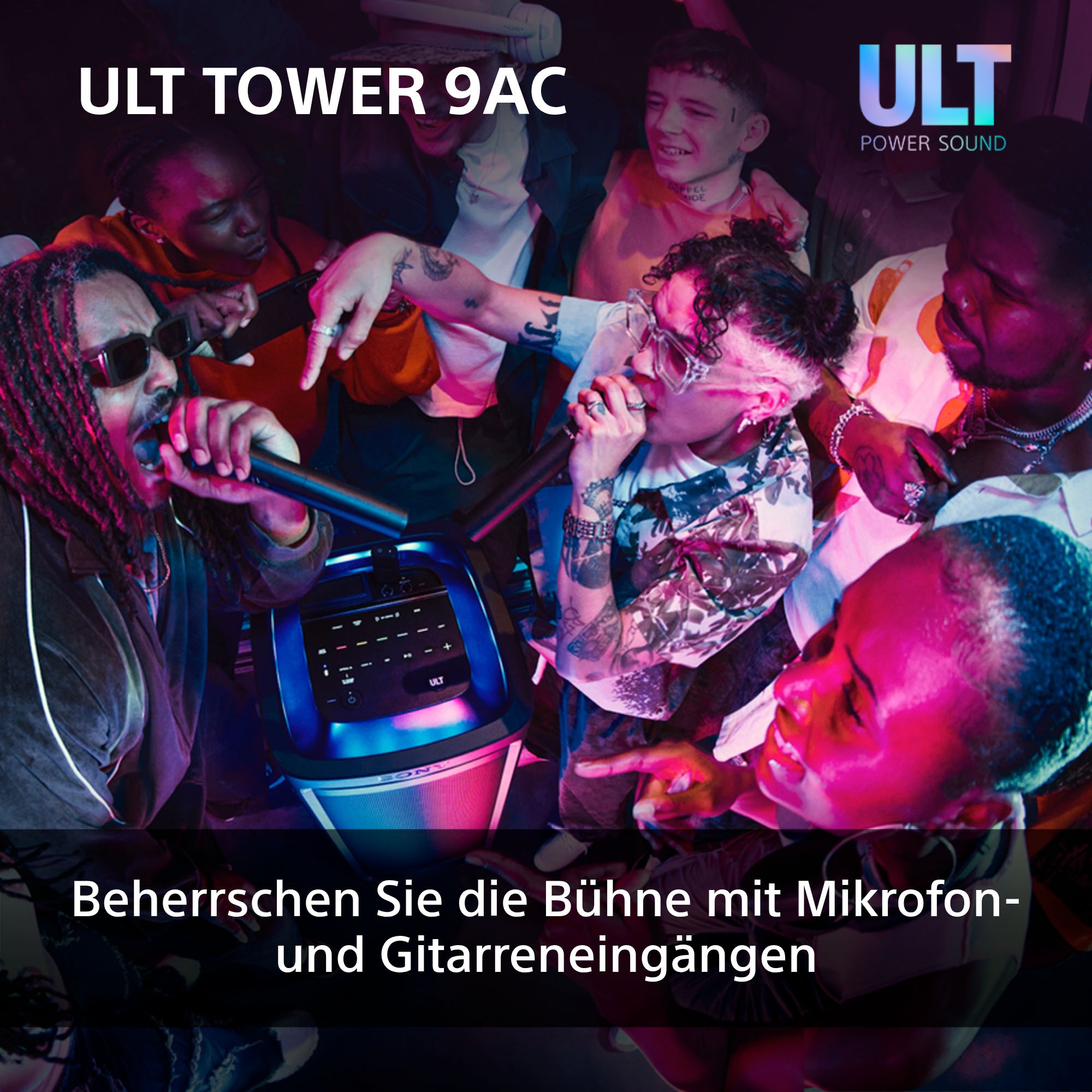 Sony Party-Lautsprecher »ULT Tower 9AC + ULT MIC1«, (Set)