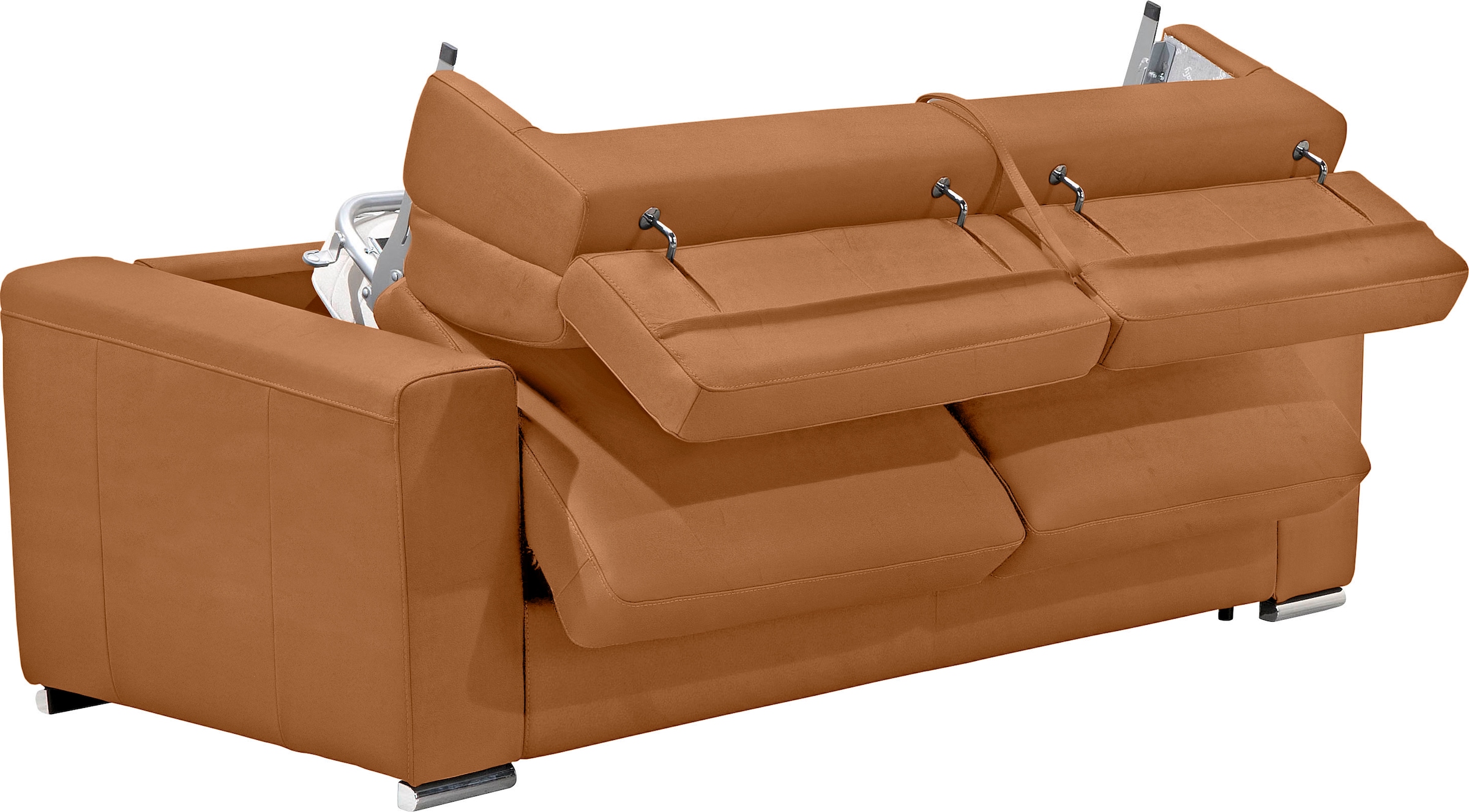 Egoitaliano Schlafsofa »Cabiria, Design und super Sitz- und Liegekomfort« Sofa inkl. Schlaffunktion, Kopfteile verstellbar, mit Metallfüßen