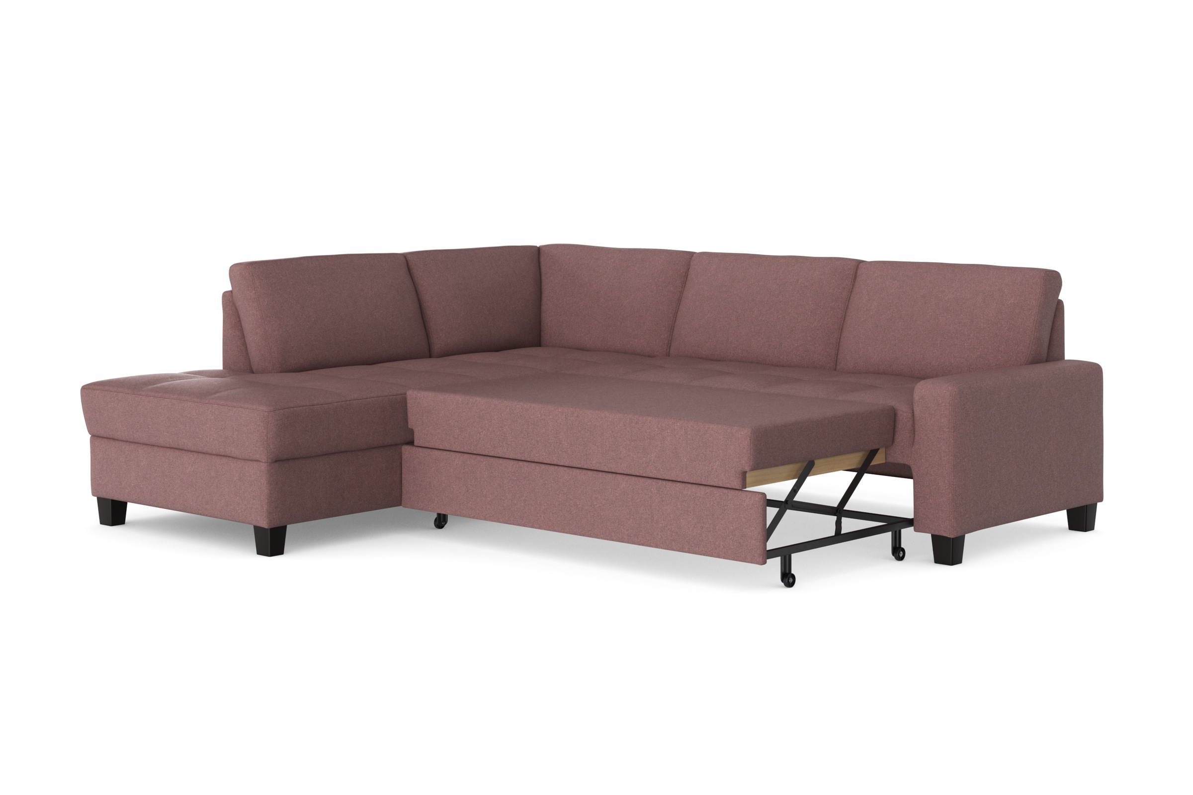 DOMO collection Ecksofa »Florentina zeitlos und elegant, Sitznähte als Designelement, L-Form«, wahlweise mit Bettfunktion, mit Kontrastnaht, Komfortsitzhöhe 47cm