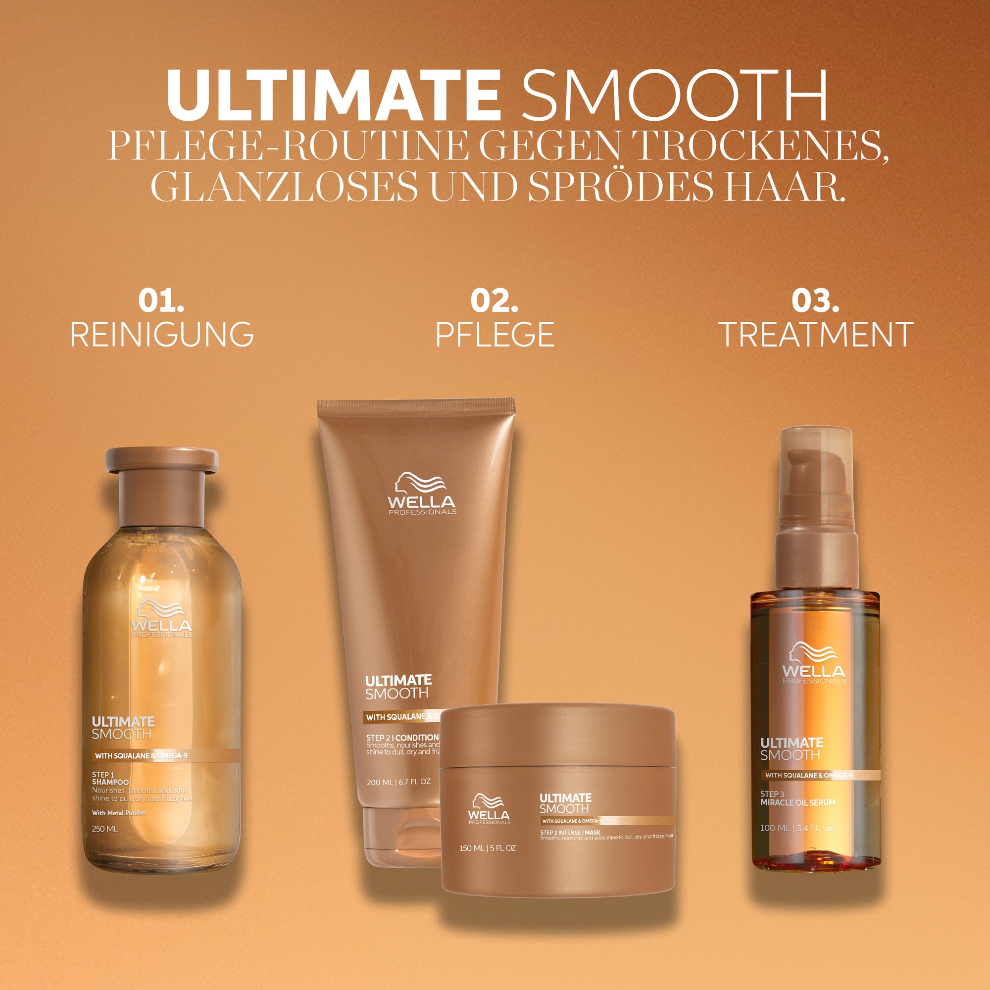 Wella Professionals Haarmaske »Ultimate Smooth Mask« ultimativer Glanz, sorgt für weiches Haar, pflegend
