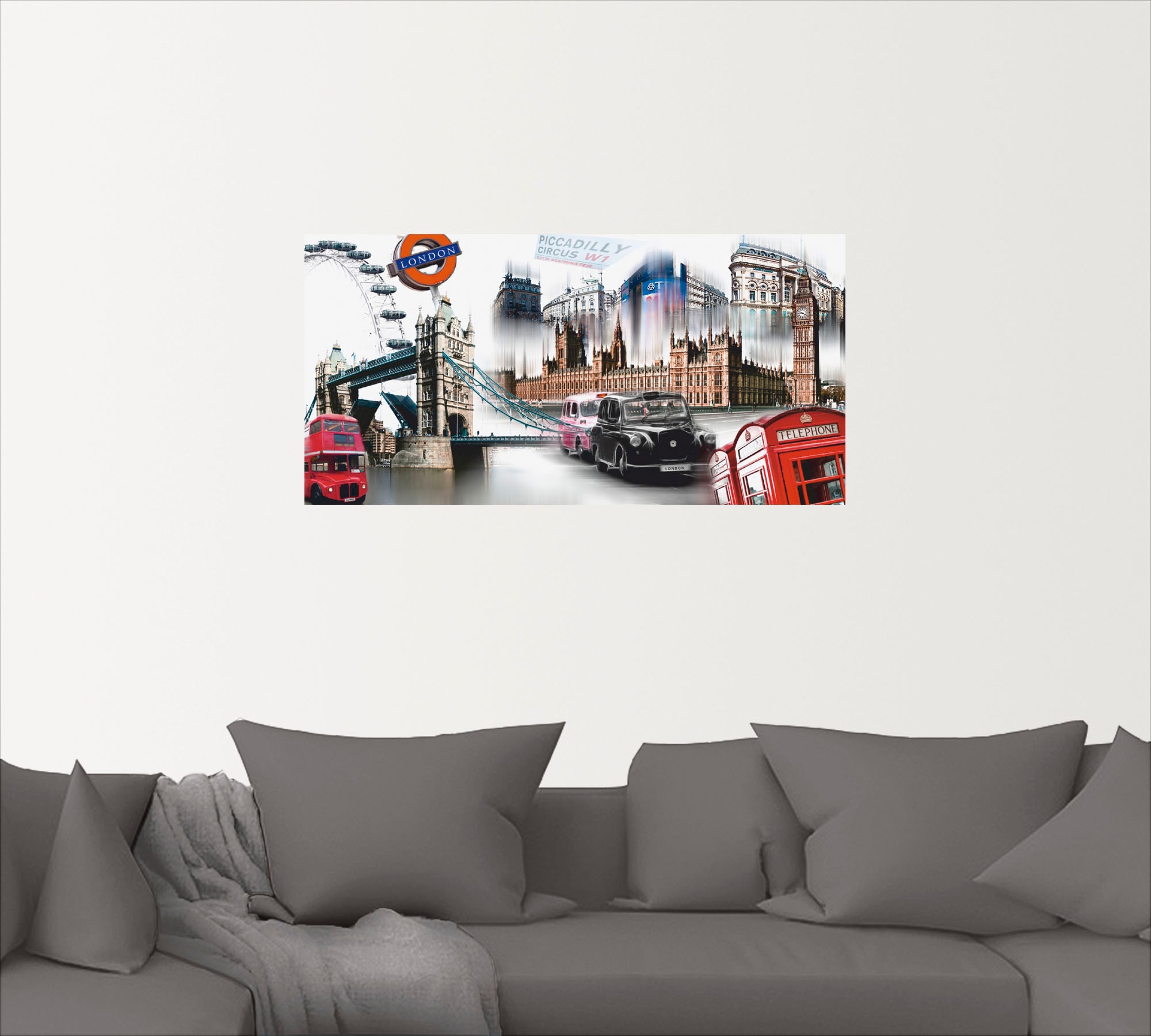 Artland Wandbild »London Skyline Collage IV«, Großbritannien, (1 St.), als Leinwandbild, Poster, Wandaufkleber in verschied. Größen