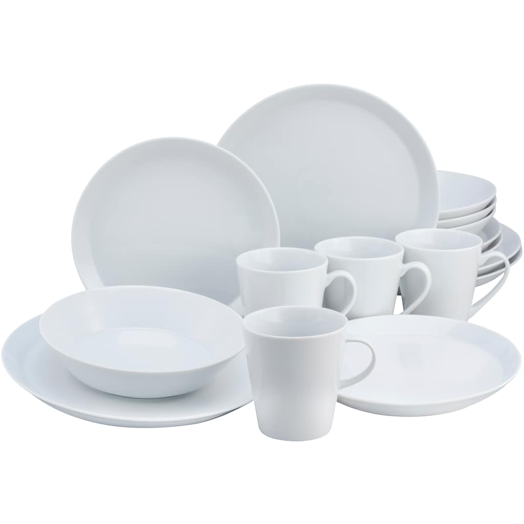 CreaTable Kombiservice »Geschirr-Set TRENDY«, (Set, 16 tlg., Kaffeeservice und Tafelservice im Set, für 4 Personen)