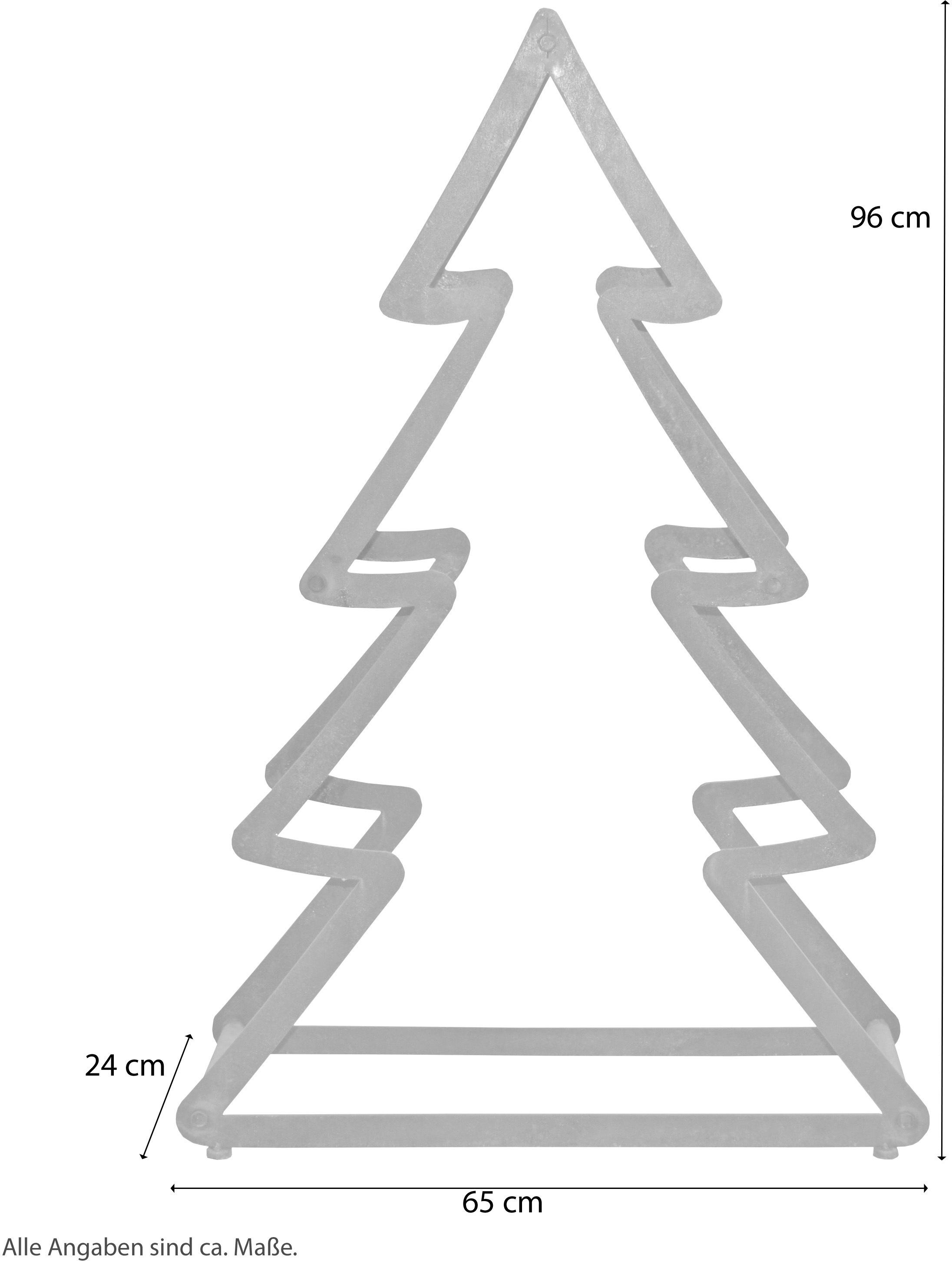 HOFMANN LIVING AND MORE Dekobaum »Weihnachtsbaum, Weihnachtsdeko aussen«,  aus Metall, mit rostiger Oberfläche, Höhe ca. 95 cm bequem bestellen