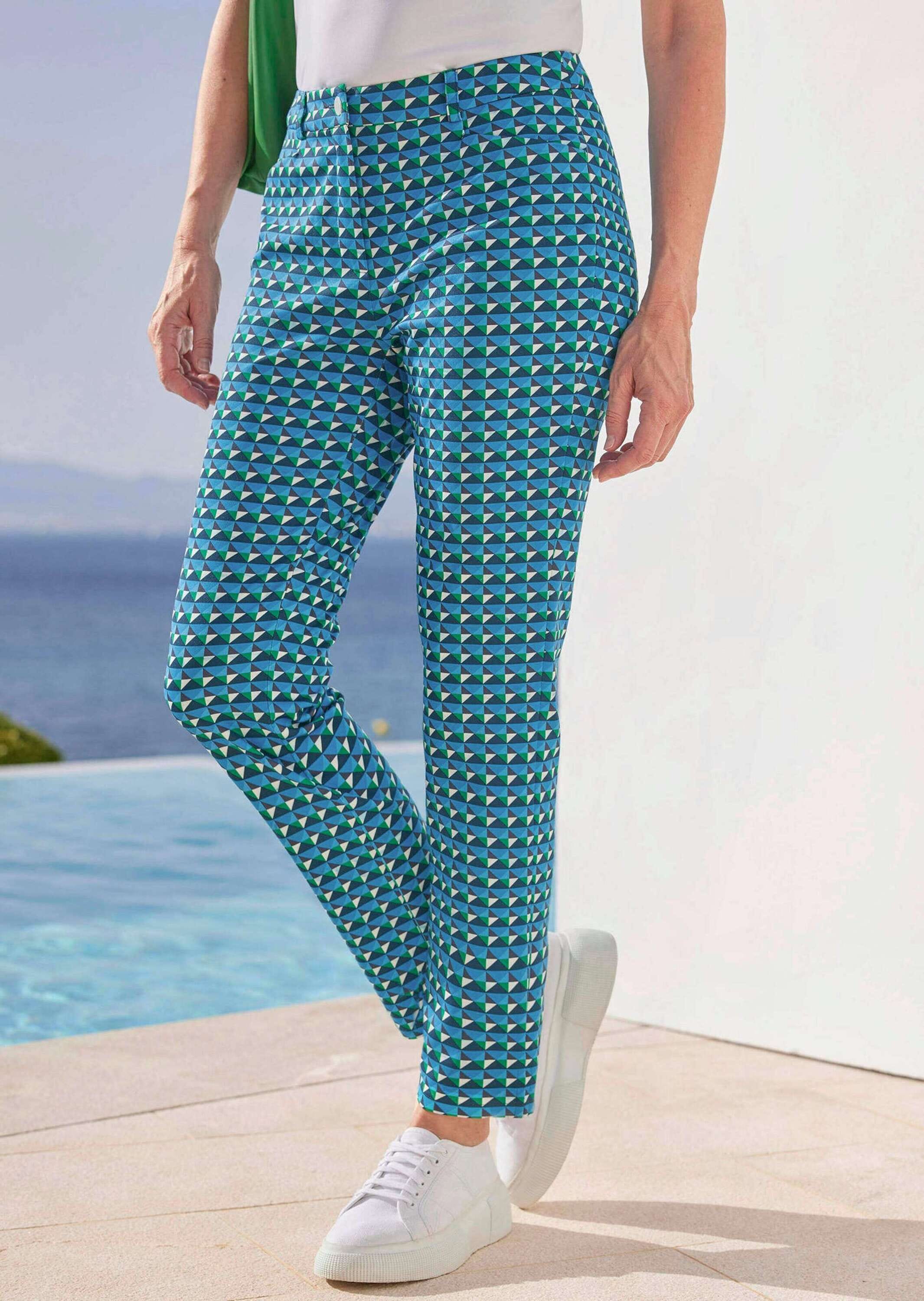 GOLDNER Stoffhose »Kurzgröße Druckhose mit Minimaldessin«