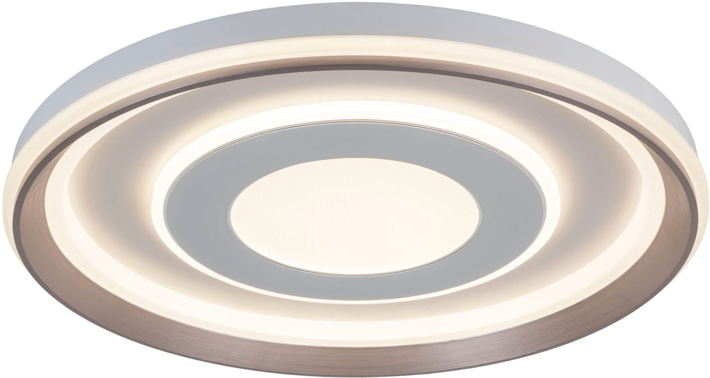 näve LED Deckenleuchte »Doira« LED-Modul 1 Stk. warmweiß - kaltweiß weiß/silber, dimmbar per Fernbedienung (inkl), CCT, Memory, Nachtlicht