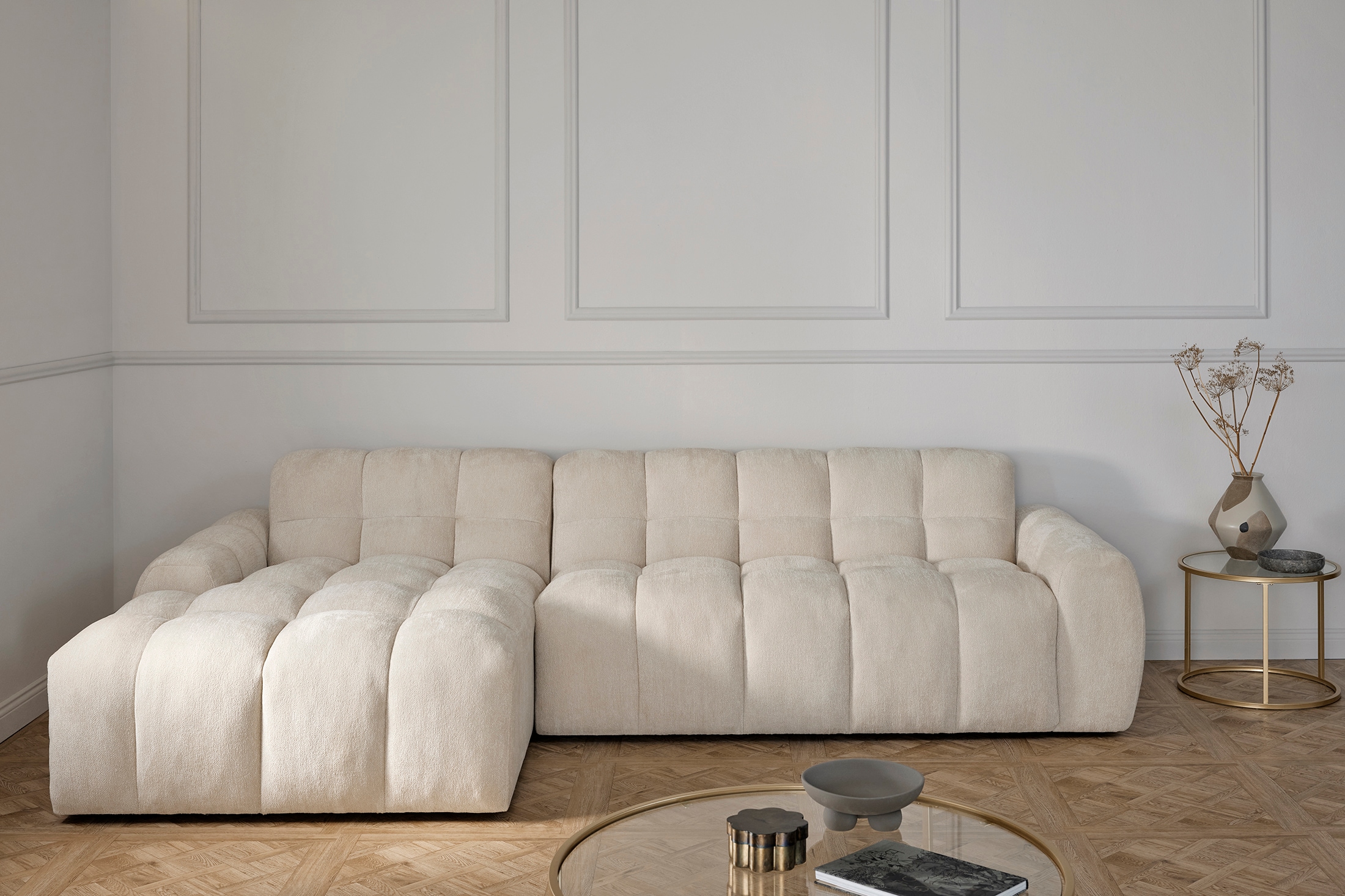 Jahnke Ecksofa »RELAX BUBBLE CORNER« Platz für bis zu 5 Personen,Taschenfederkernpolsterung,L-Form,B:305 cm