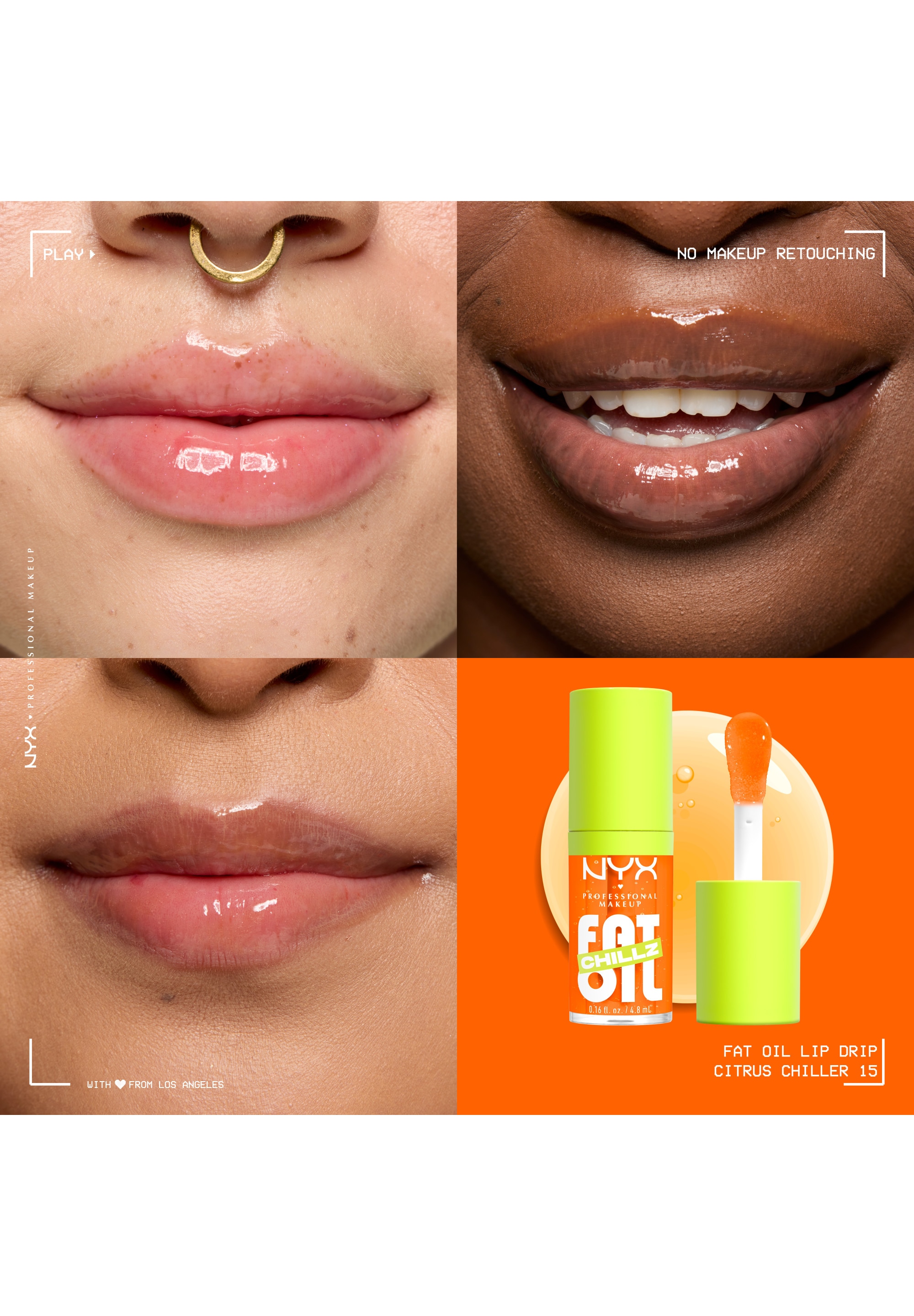NYX Lipgloss »NYX Professional Makeup Fat Oil Chillz« mit intensiv-schimmerndem Finish, individuell aufbaubare Farbe