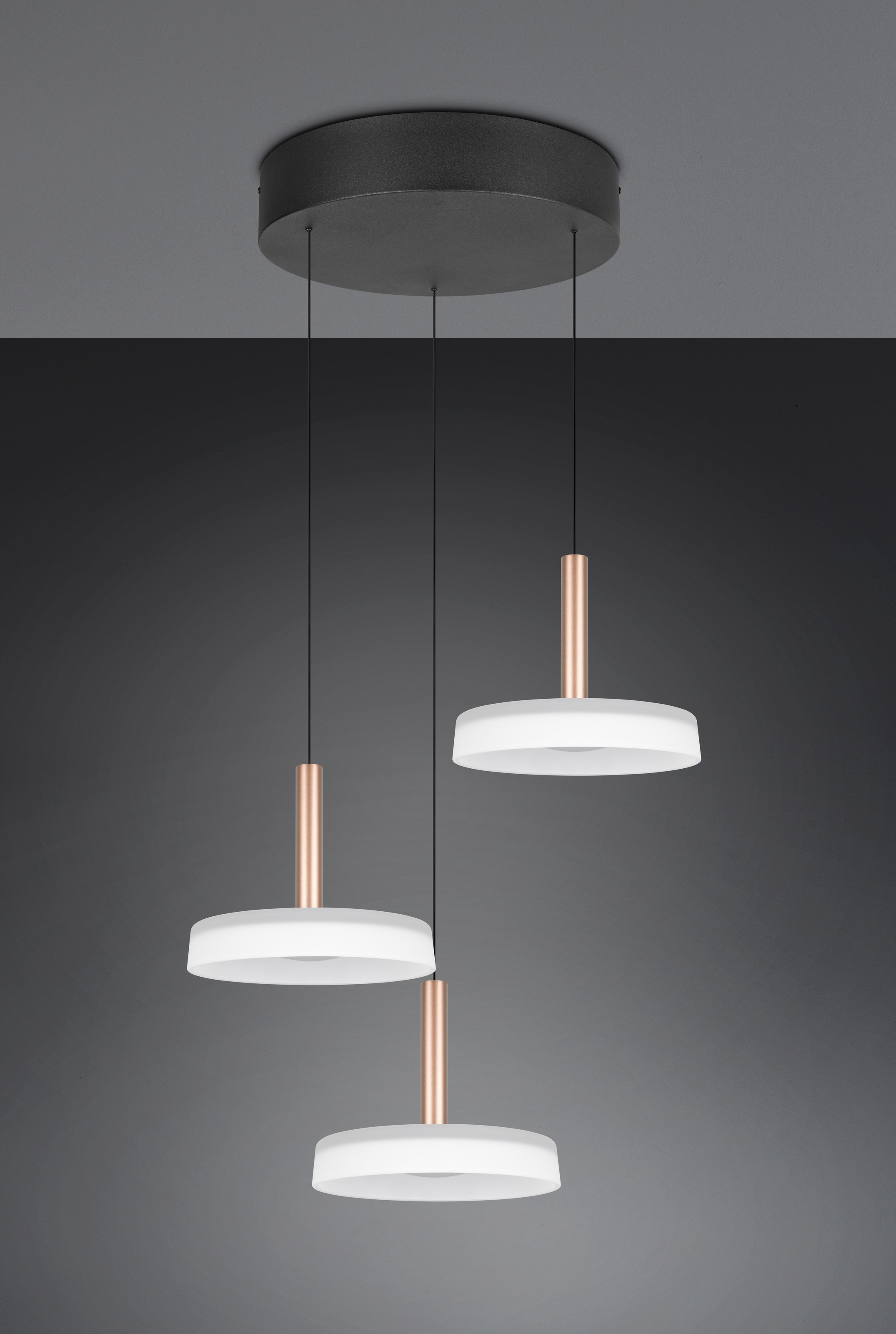 TRIO Leuchten LED Pendelleuchte »CELESTE dimmbare LED Hängelampe aus Metall und Glas, 7,5W, 750 Lumen« LED-Board 1 Stk. Warmweiß 3-flammig einfach höhenverstellbar von 50-200 cm 3-Stufen Dimmfunktion